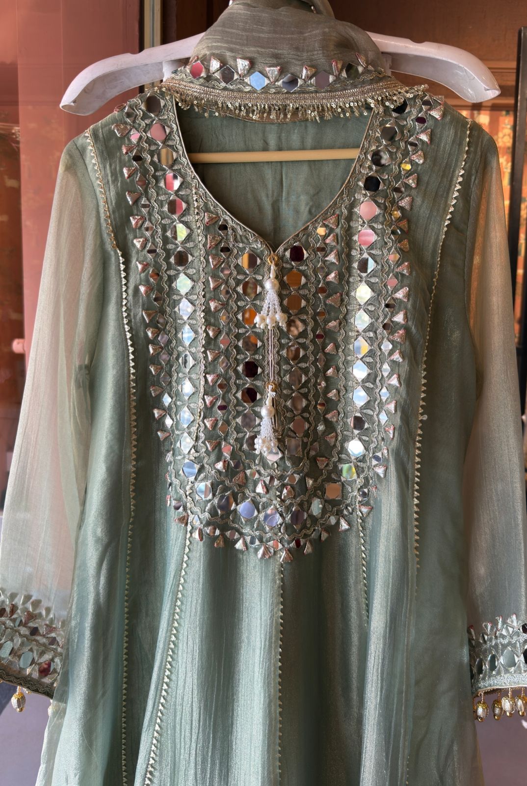 Shimmer Stitched anarkali set