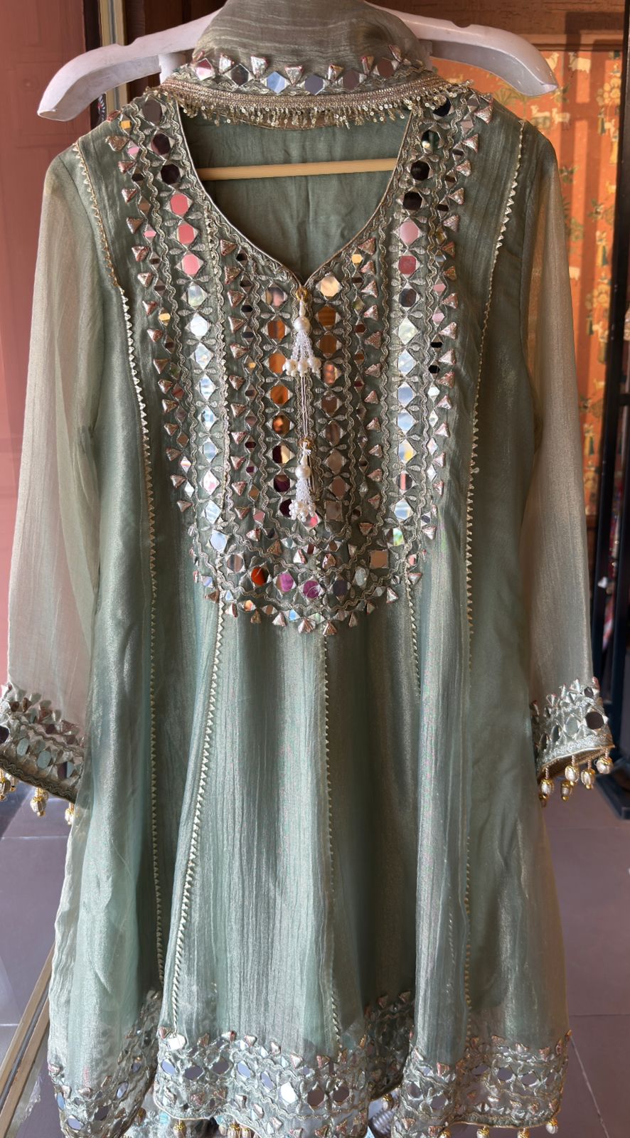 Shimmer Stitched anarkali set