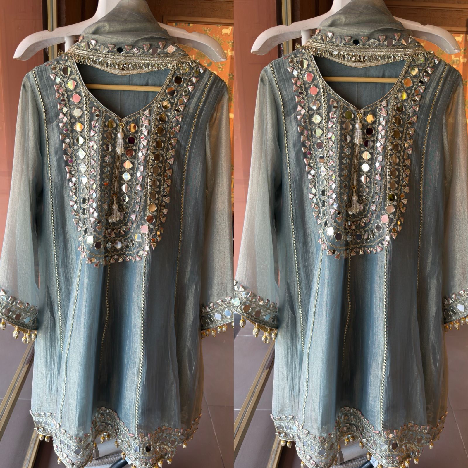 Shimmer Stitched anarkali set