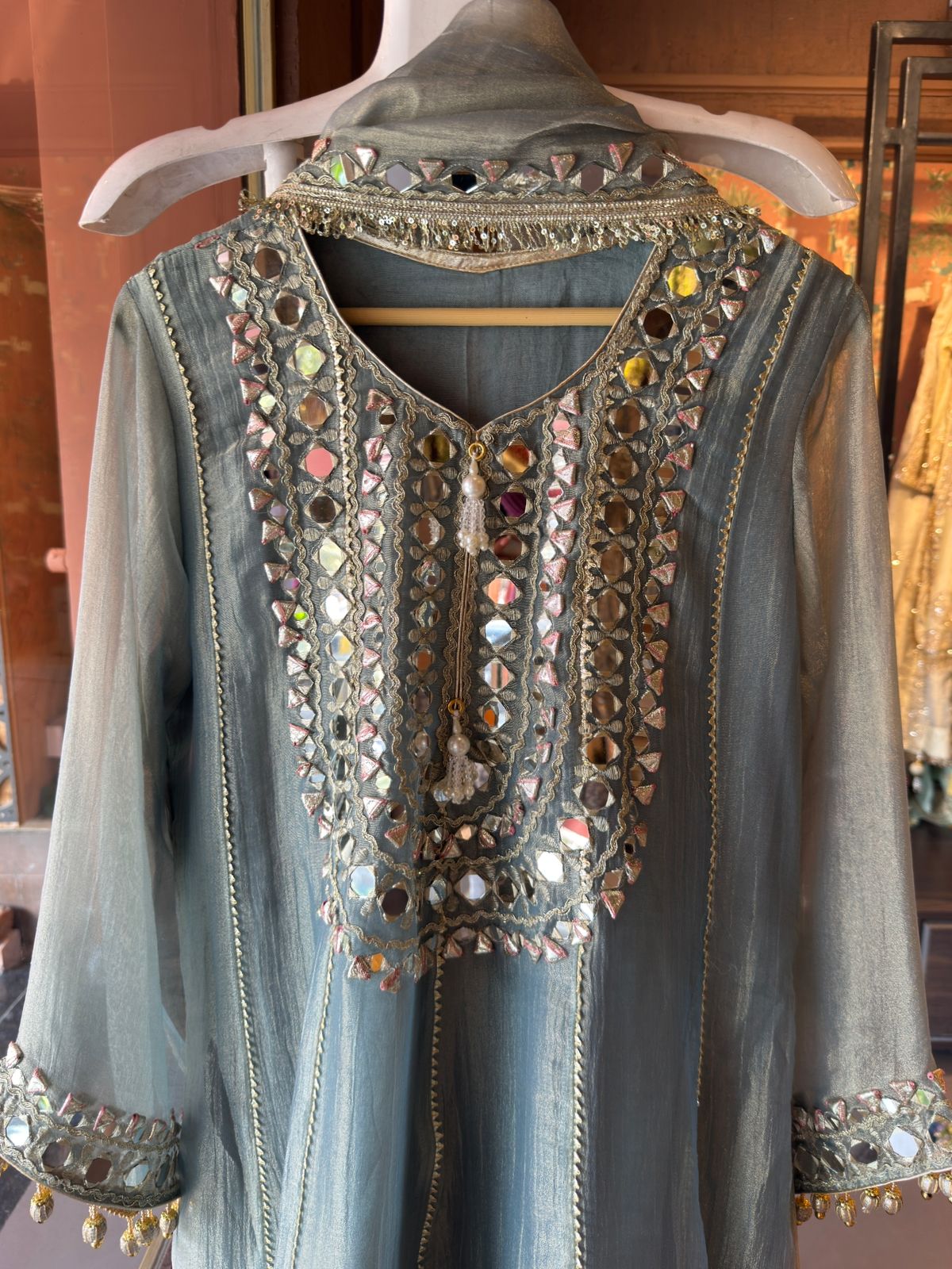 Shimmer Stitched anarkali set