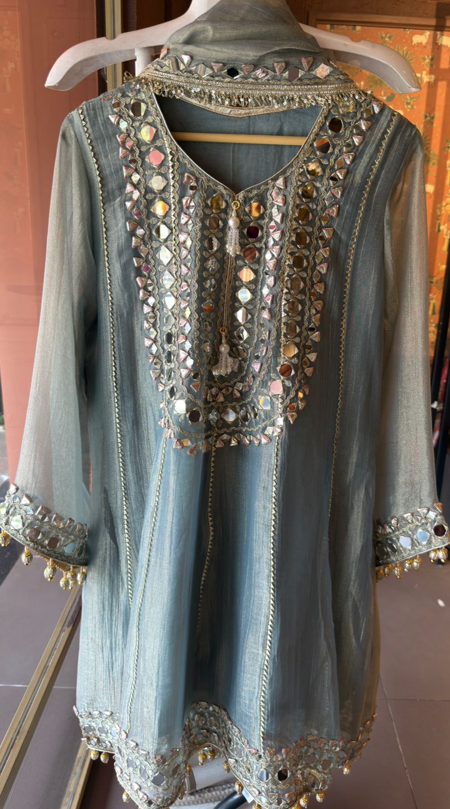 Shimmer Stitched anarkali set