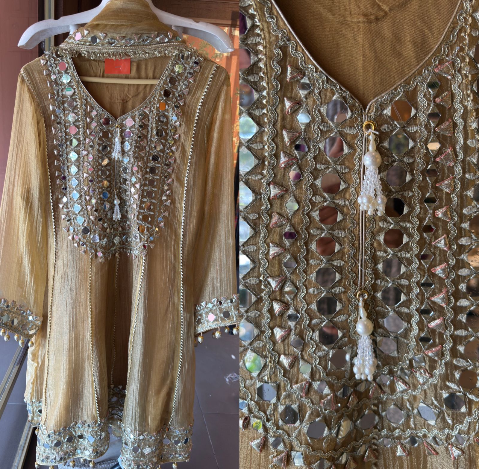 Shimmer Stitched anarkali set