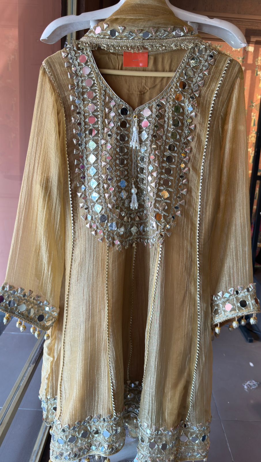 Shimmer Stitched anarkali set