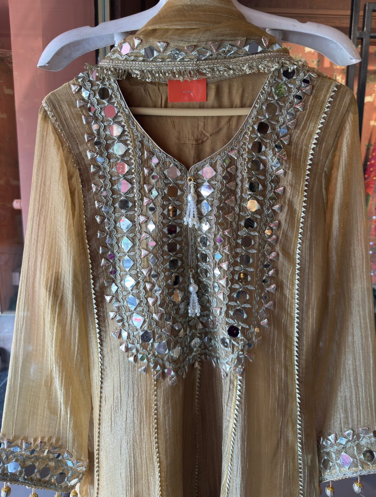 Shimmer Stitched anarkali set