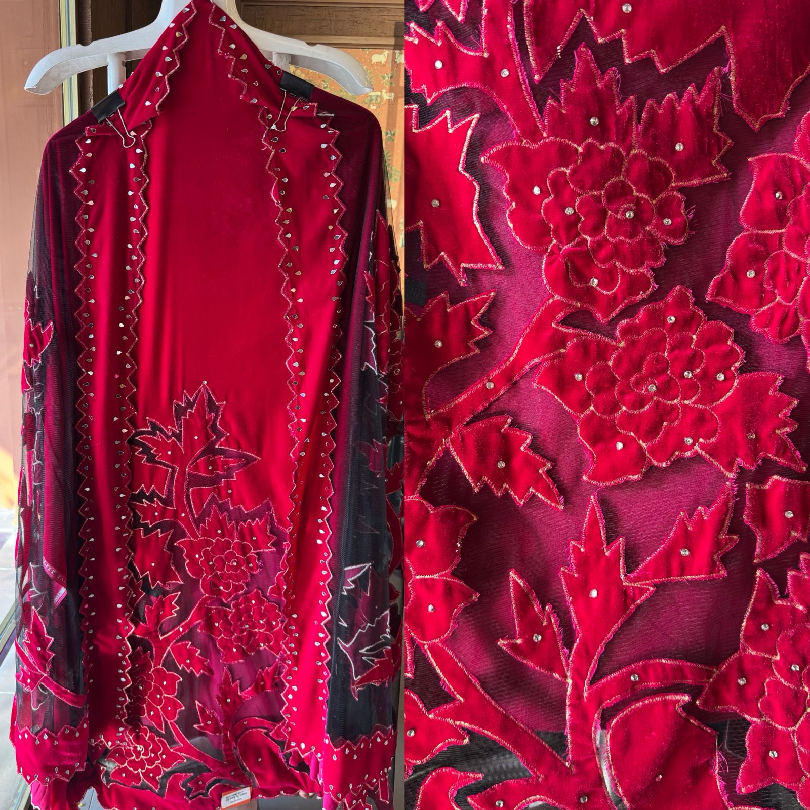 Pure micro velvet unstitched kurta