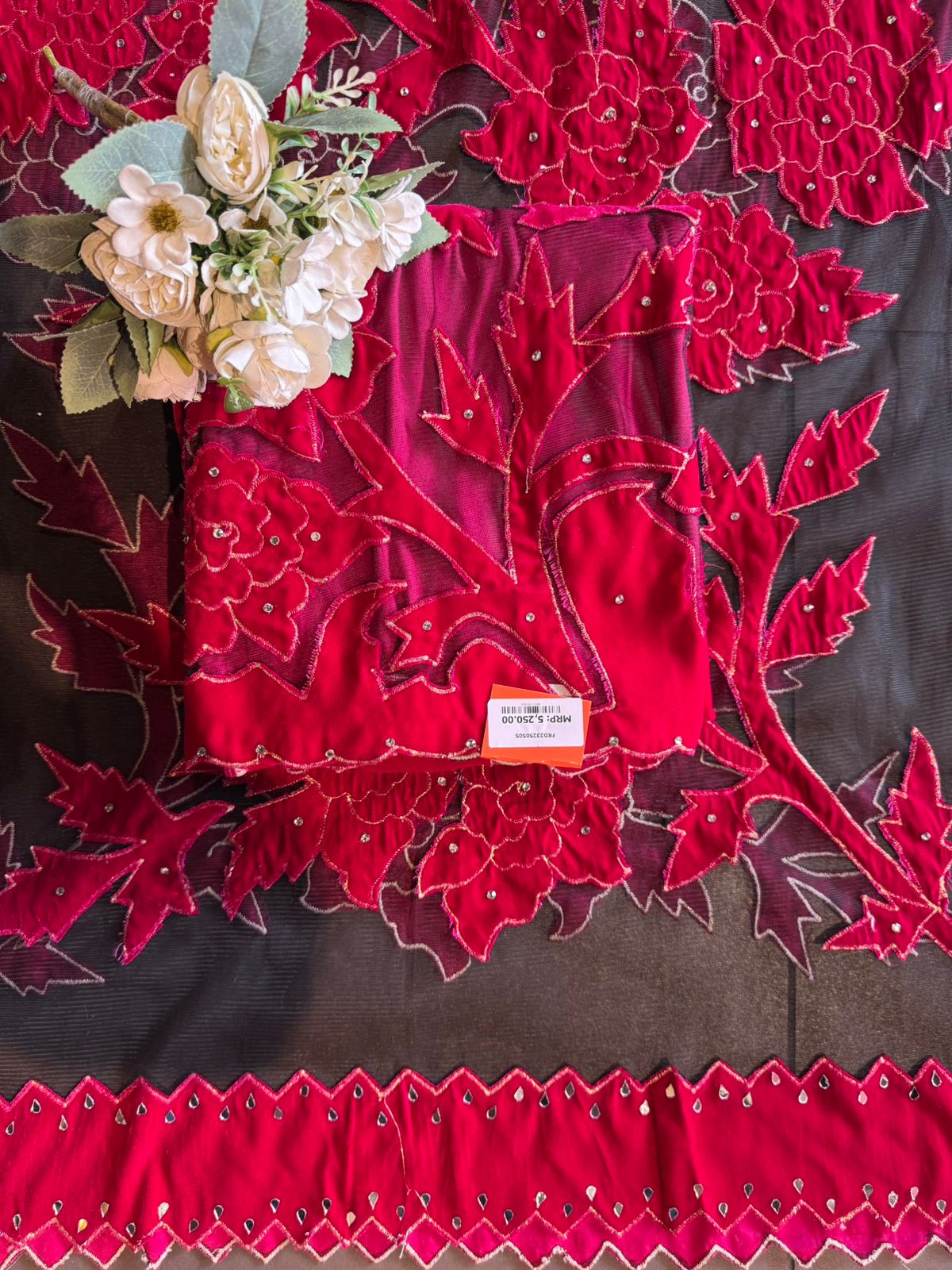 Pure micro velvet unstitched kurta