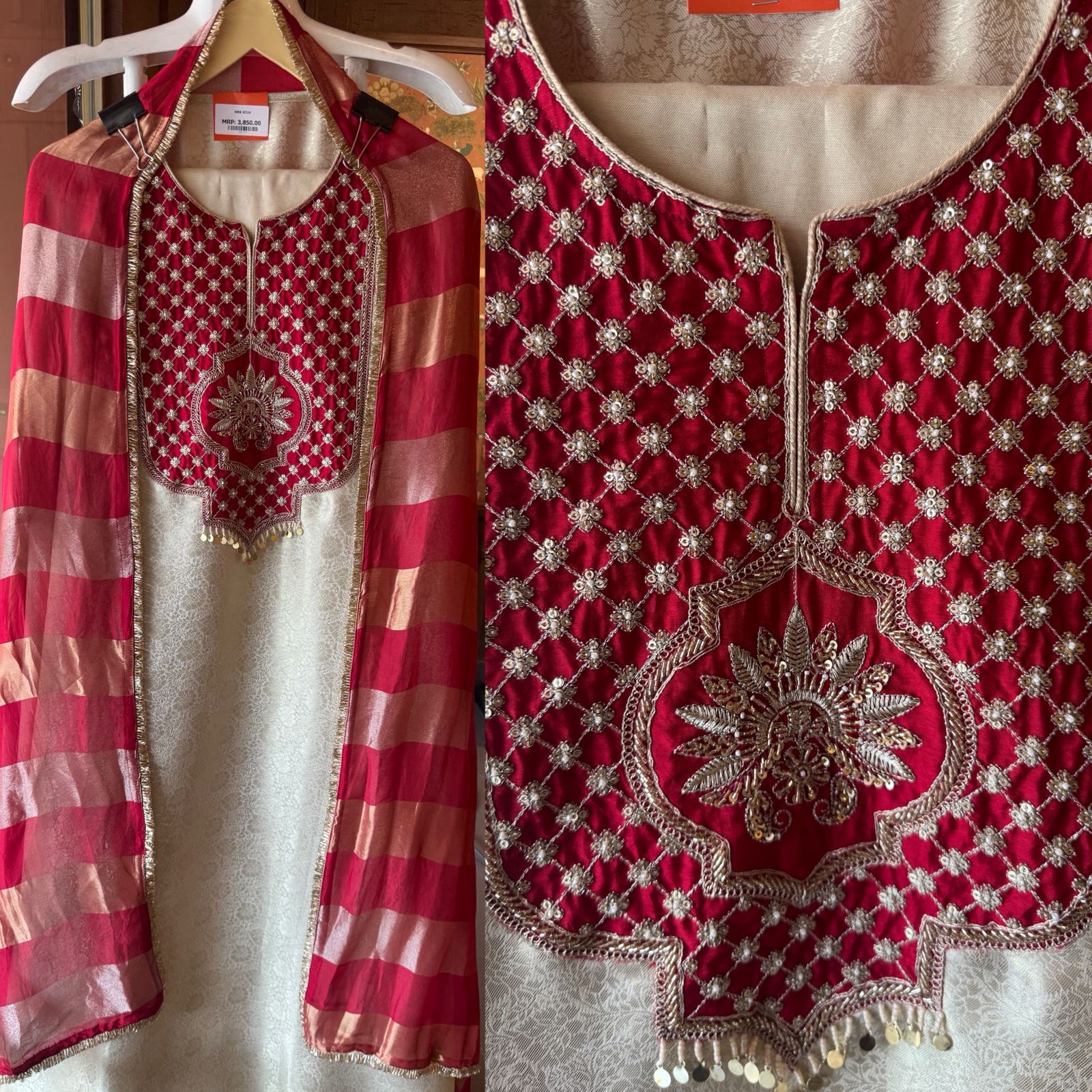 Soft champagne–gold kurta
