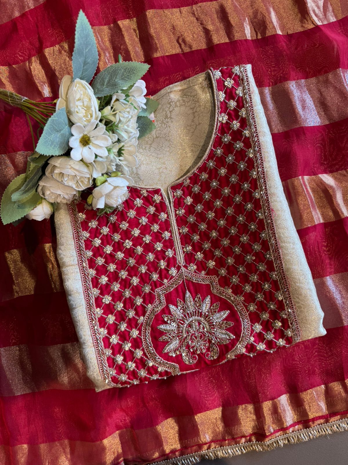 Soft champagne–gold kurta