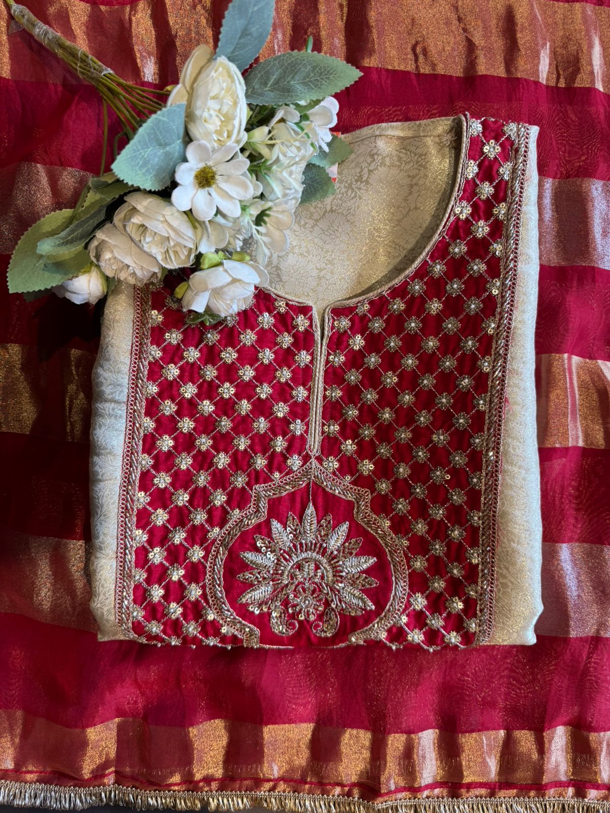 Soft champagne–gold kurta