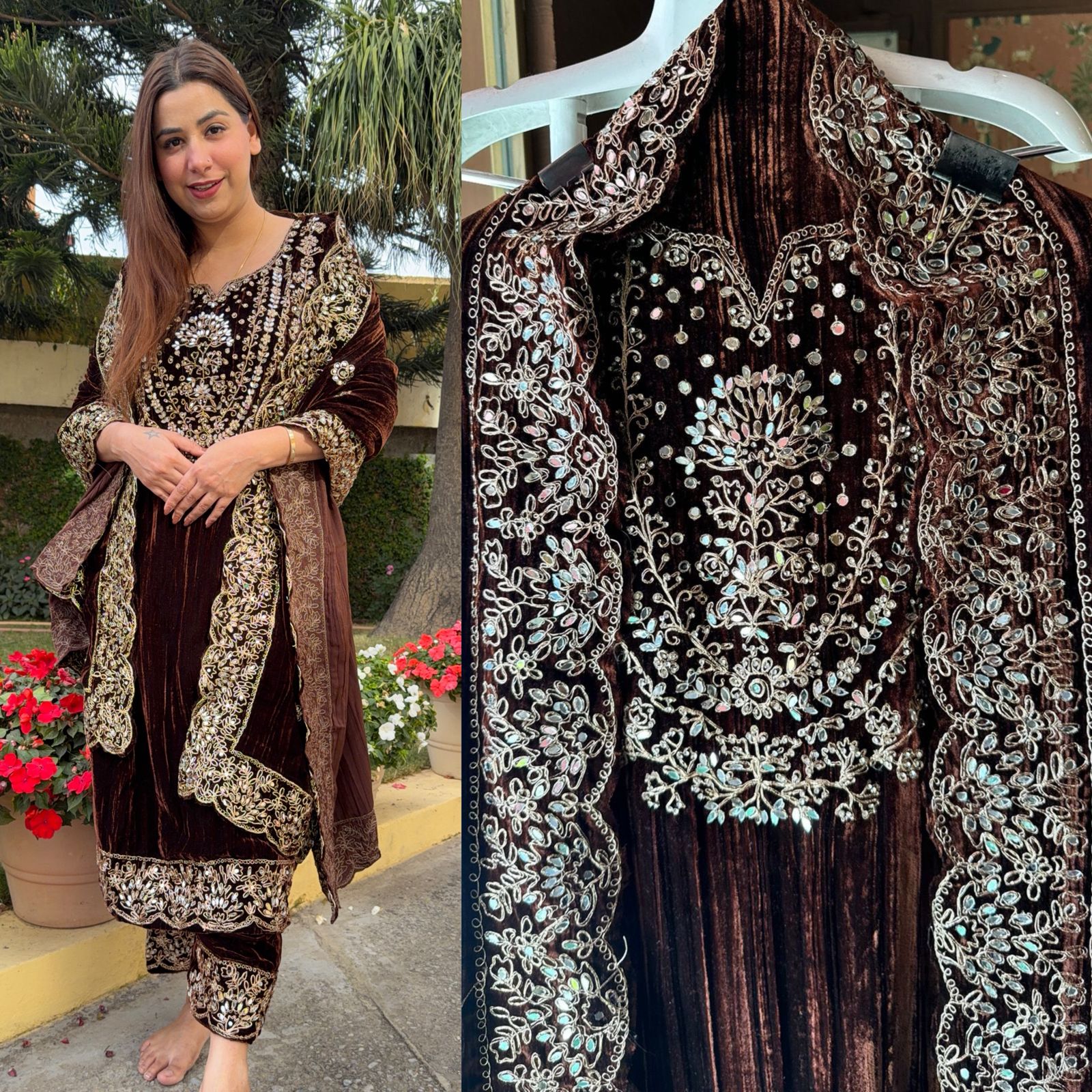 Crushed Velvet Unstitched Suits