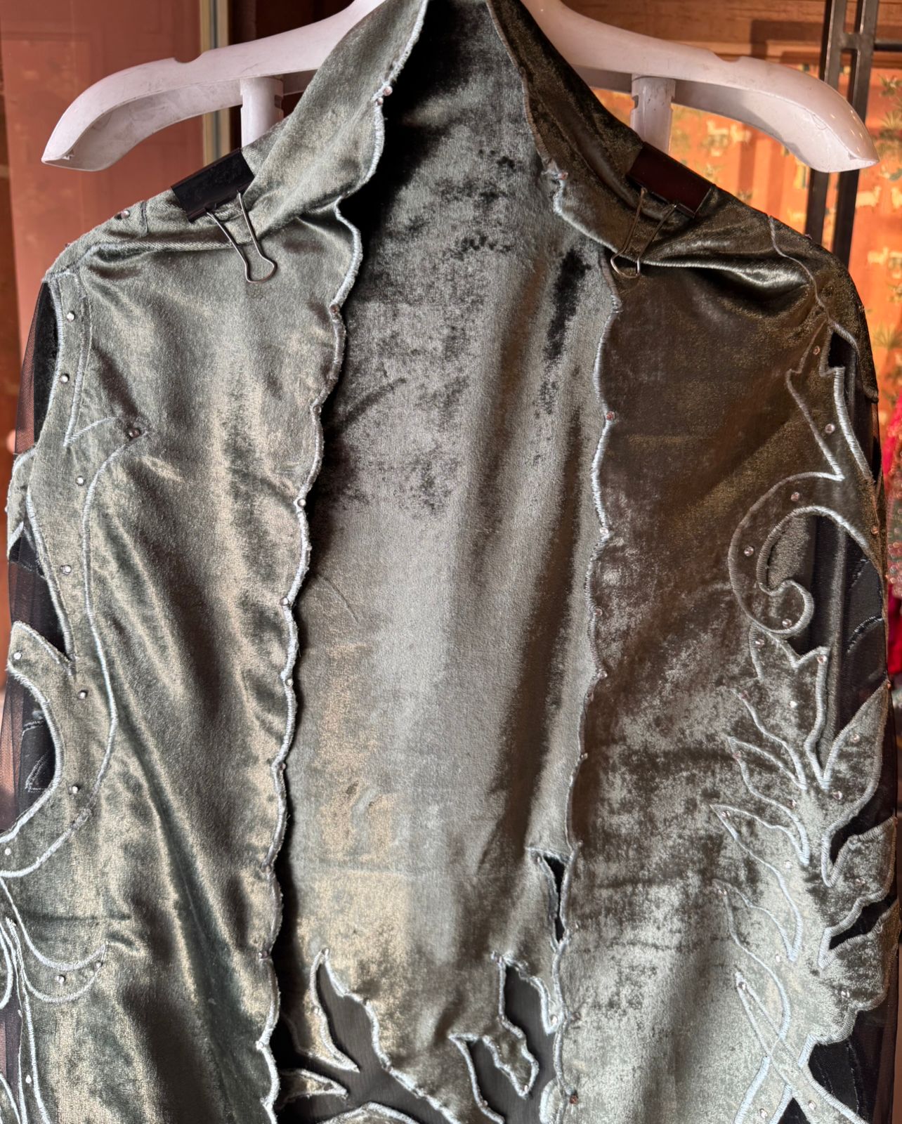 Silk velvet  unstitched Shirt