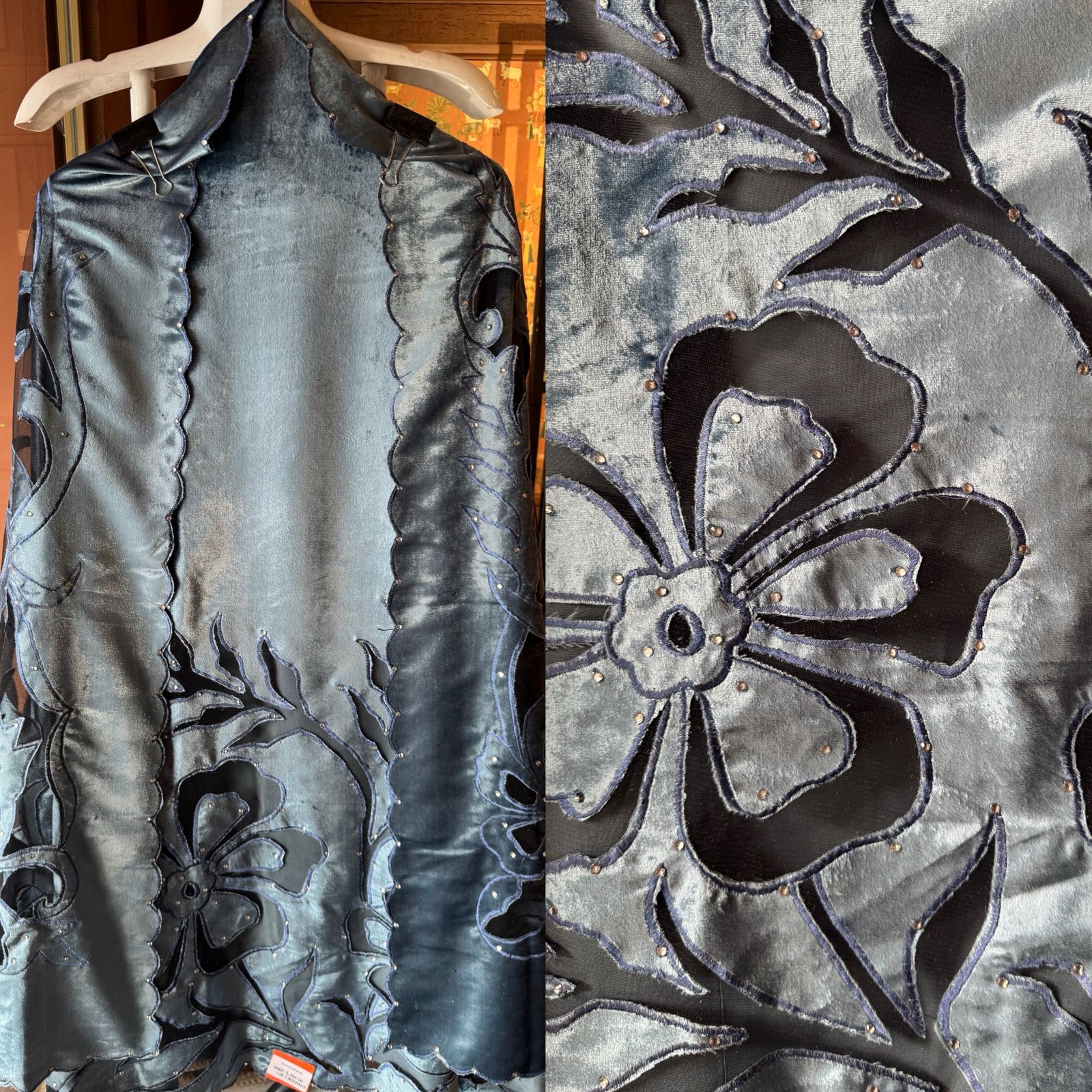 Silk velvet  unstitched Shirt