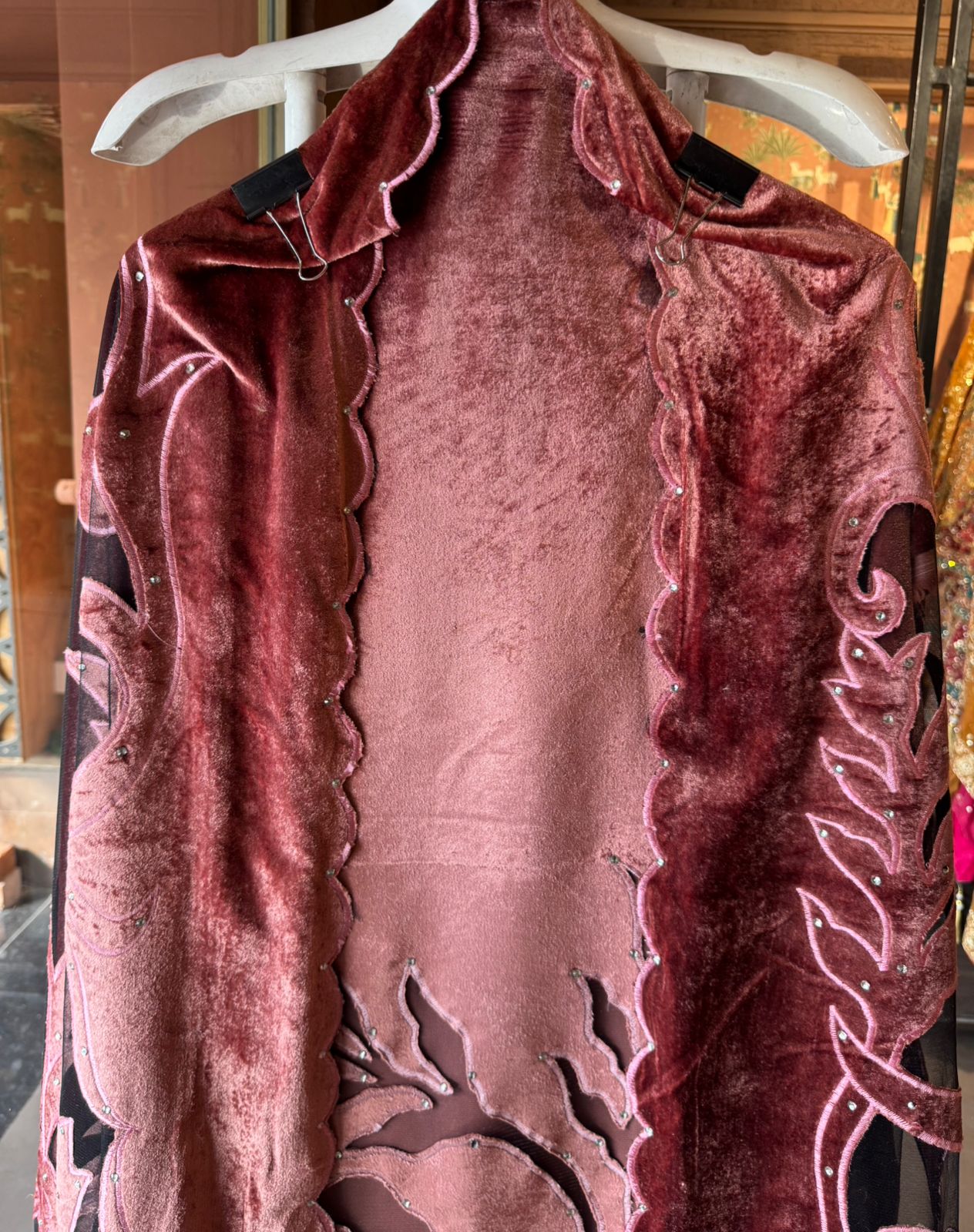 Silk velvet  unstitched Shirt