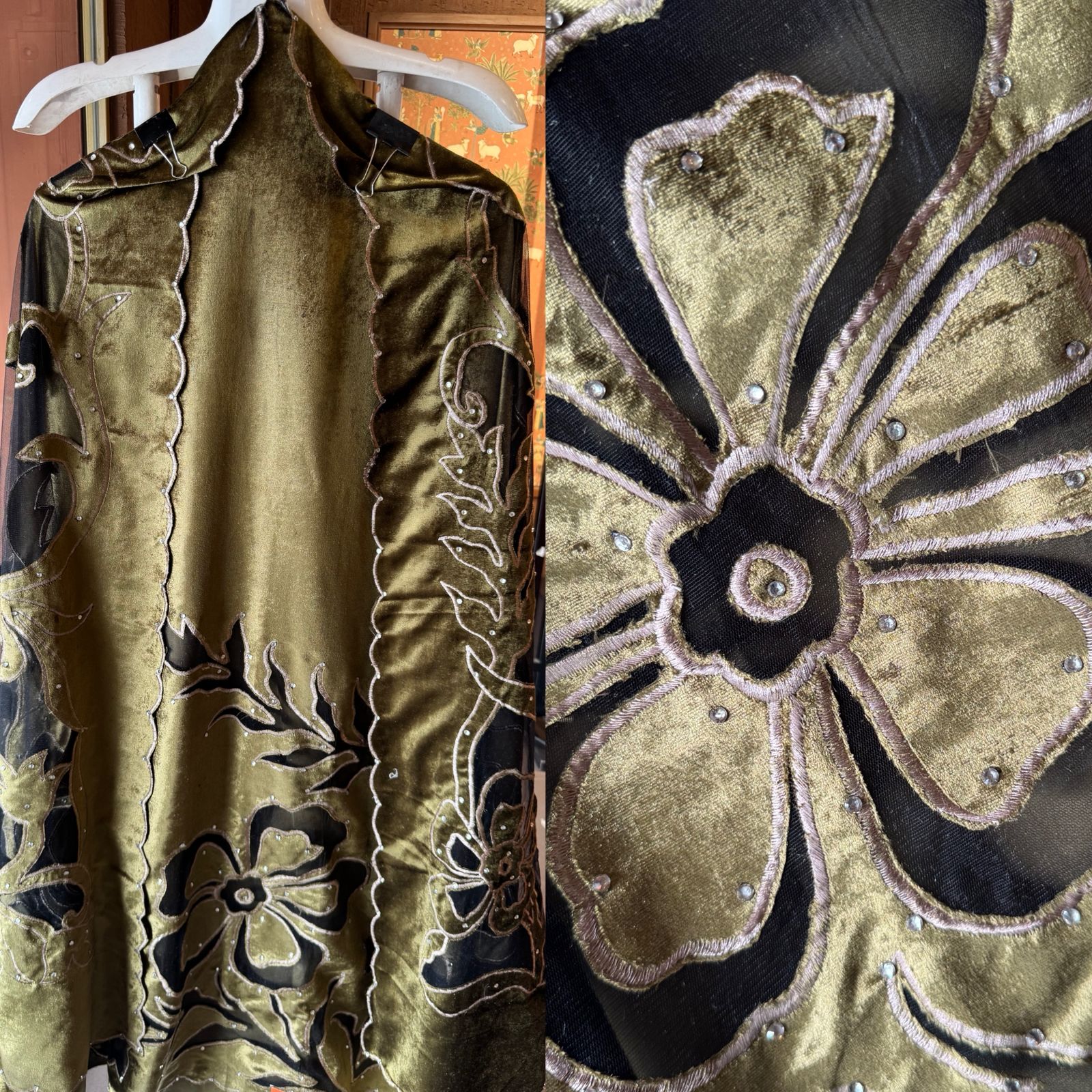 Silk velvet  unstitched Shirt