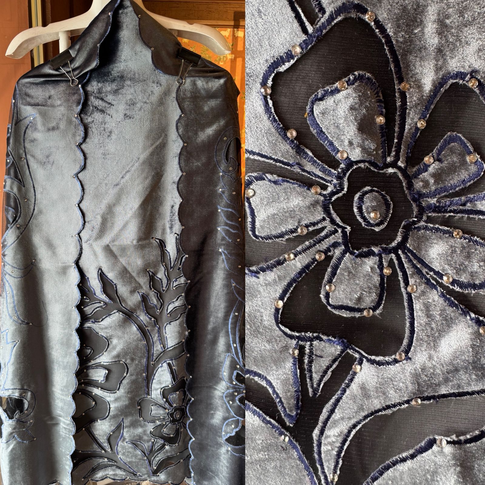 Silk velvet  unstitched Shirt