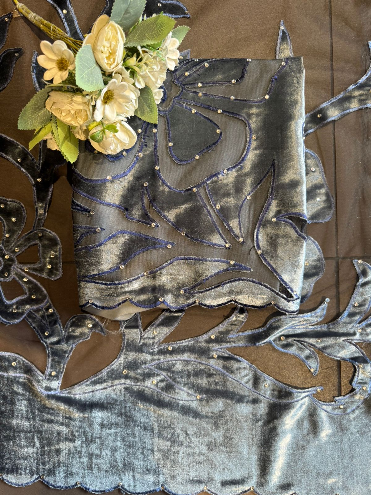 Silk velvet  unstitched Shirt