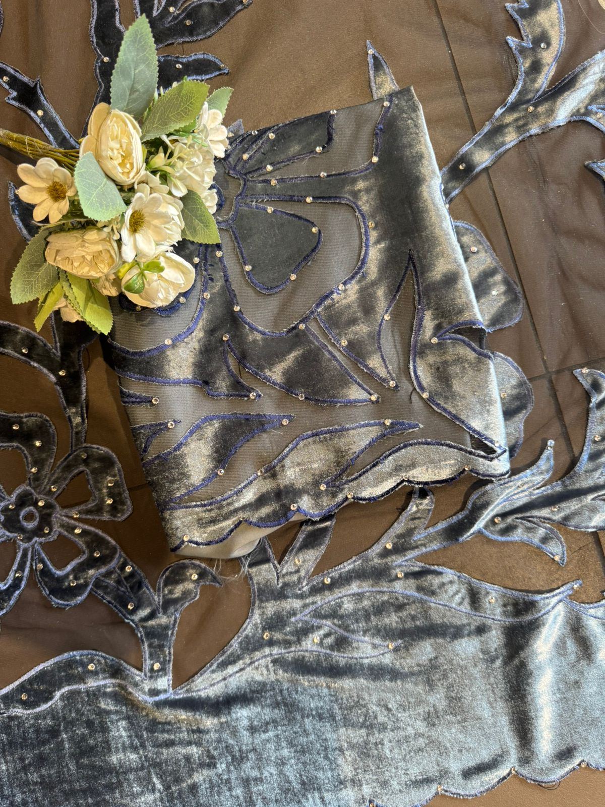 Silk velvet  unstitched Shirt