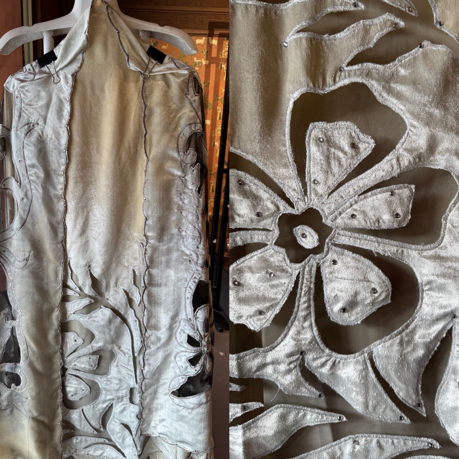 Silk velvet  unstitched Shirt