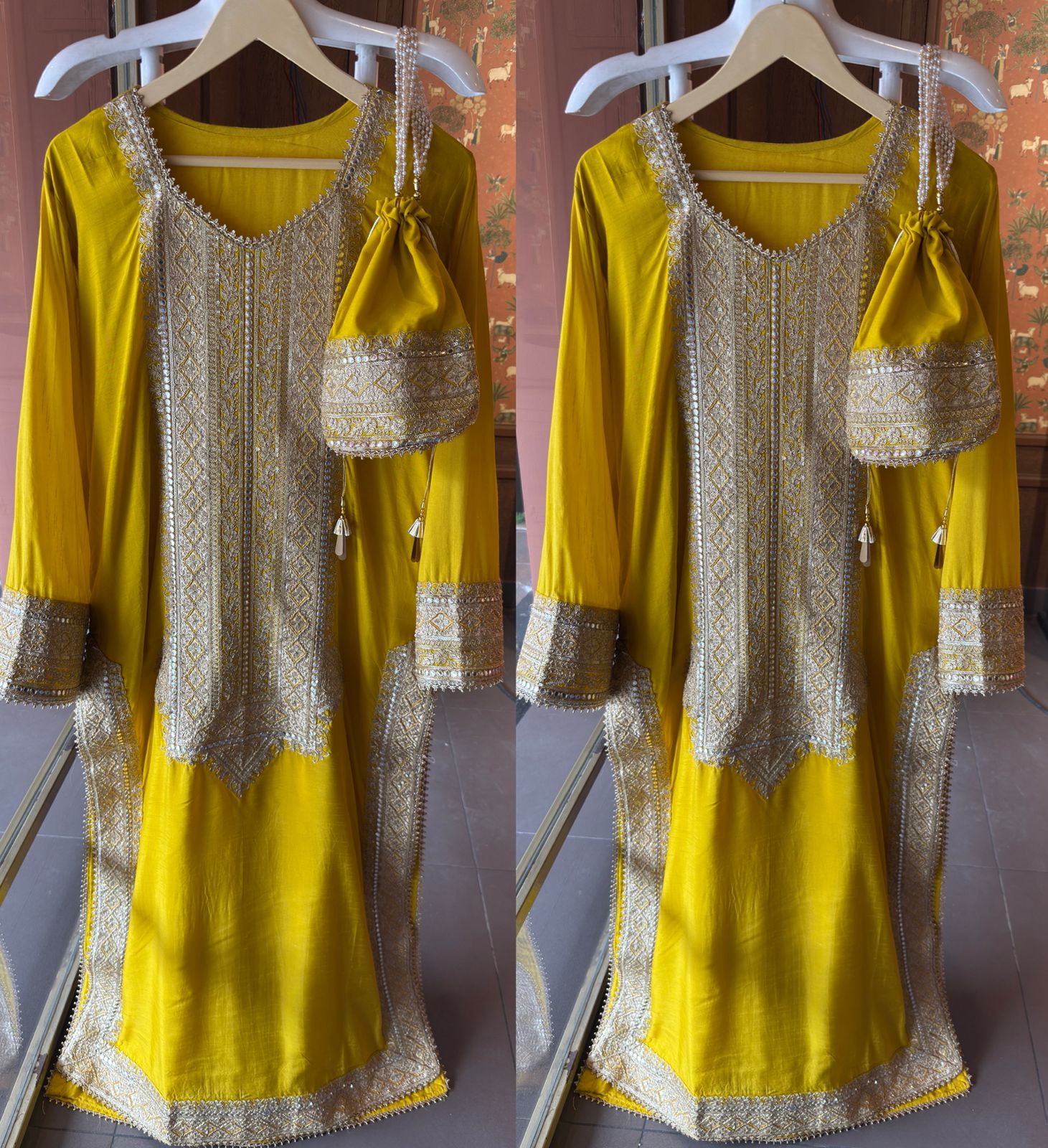 Traditional embroidered kurta set