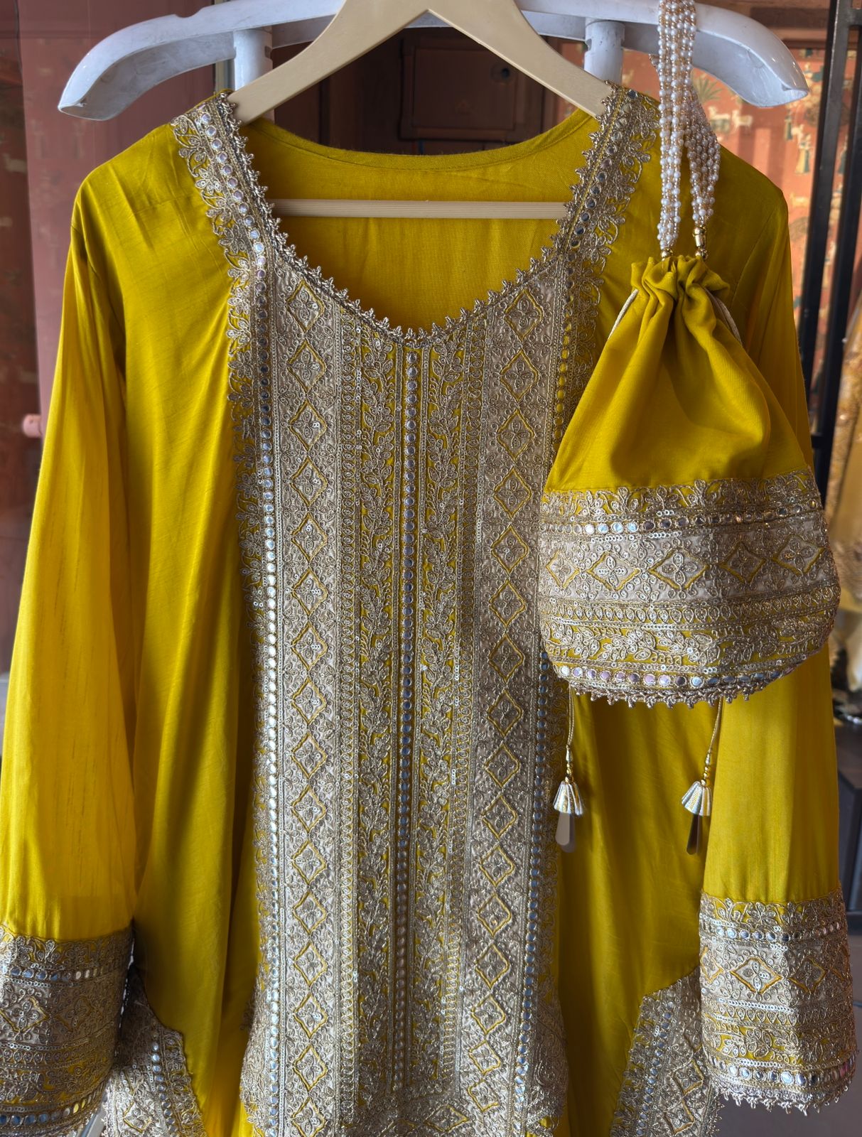 Traditional embroidered kurta set