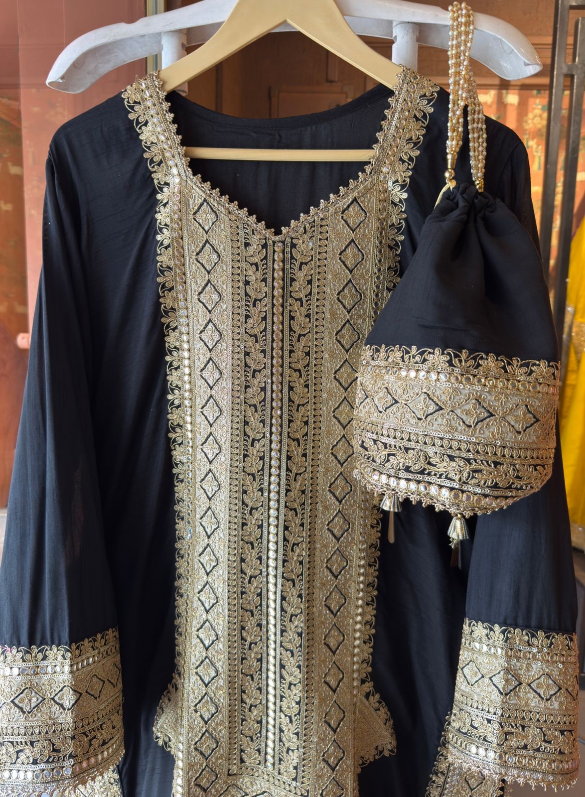 Traditional embroidered kurta set