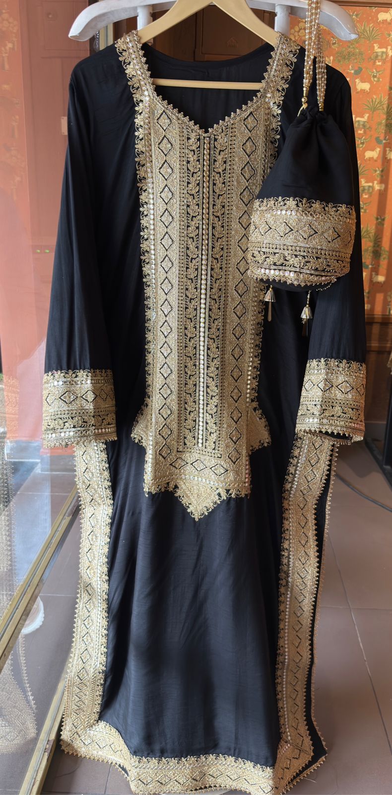 Traditional embroidered kurta set