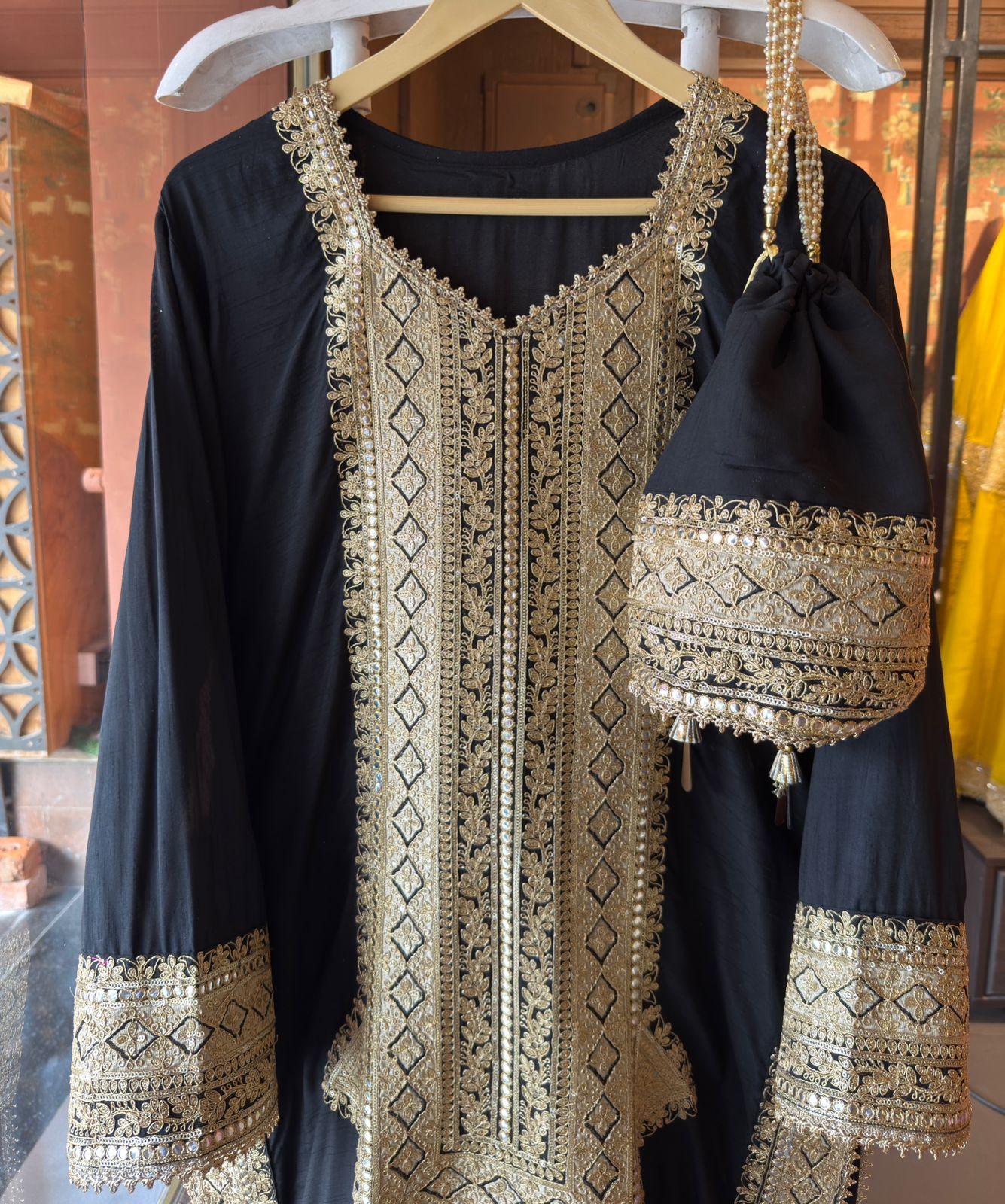 Traditional embroidered kurta set