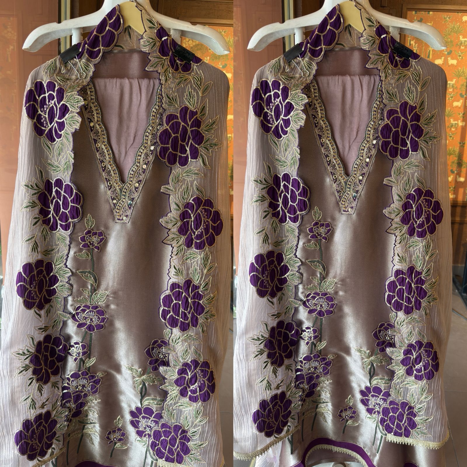 Giraffe tissue fabric Suit set