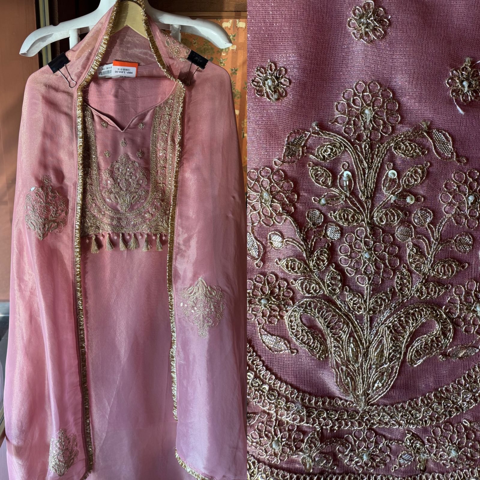 Shimmer organza Unstitched Shirt