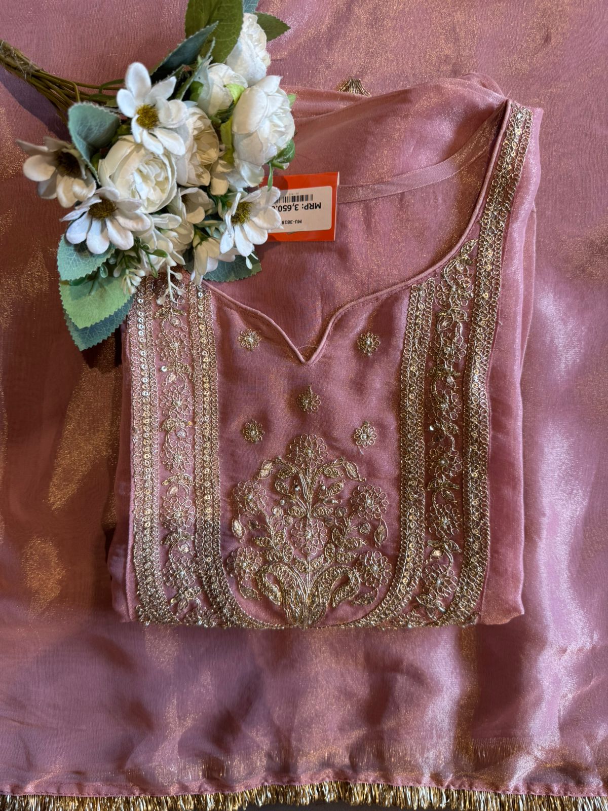 Shimmer organza Unstitched Shirt