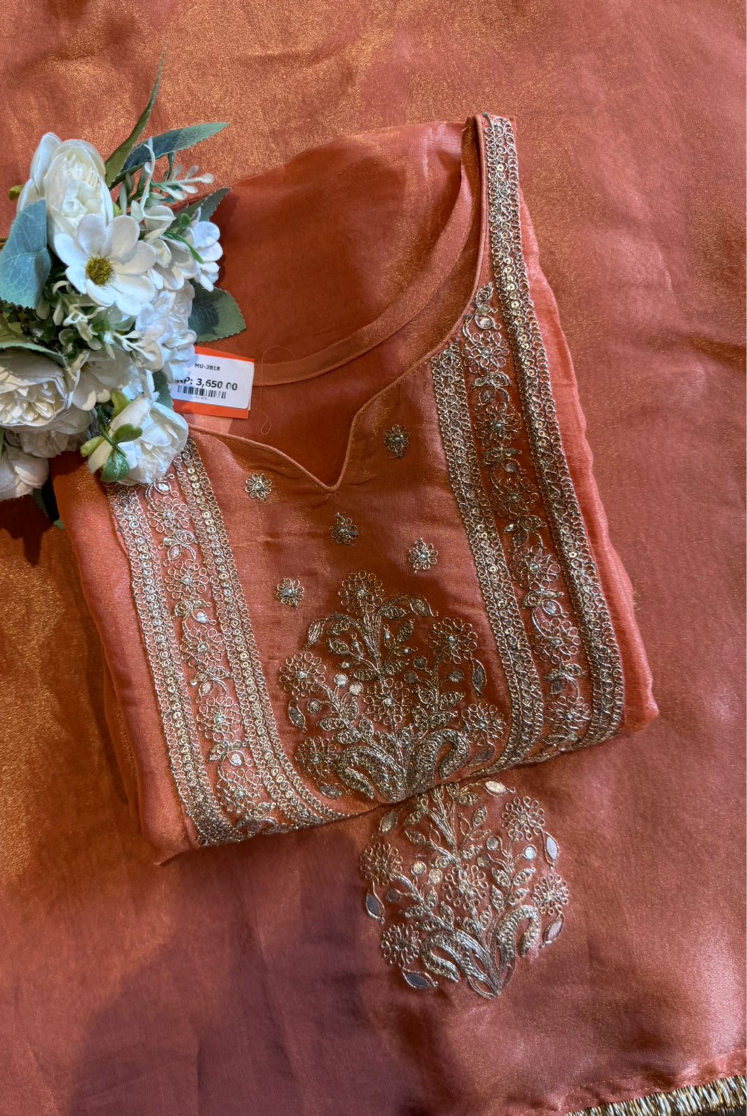 Shimmer organza Unstitched Shirt