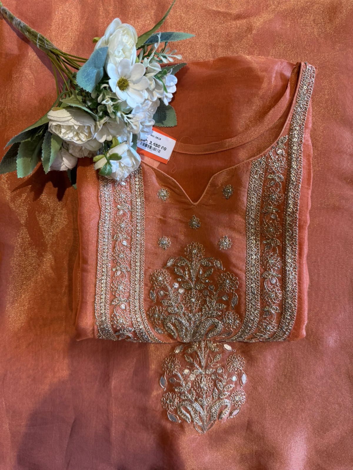 Shimmer organza Unstitched Shirt
