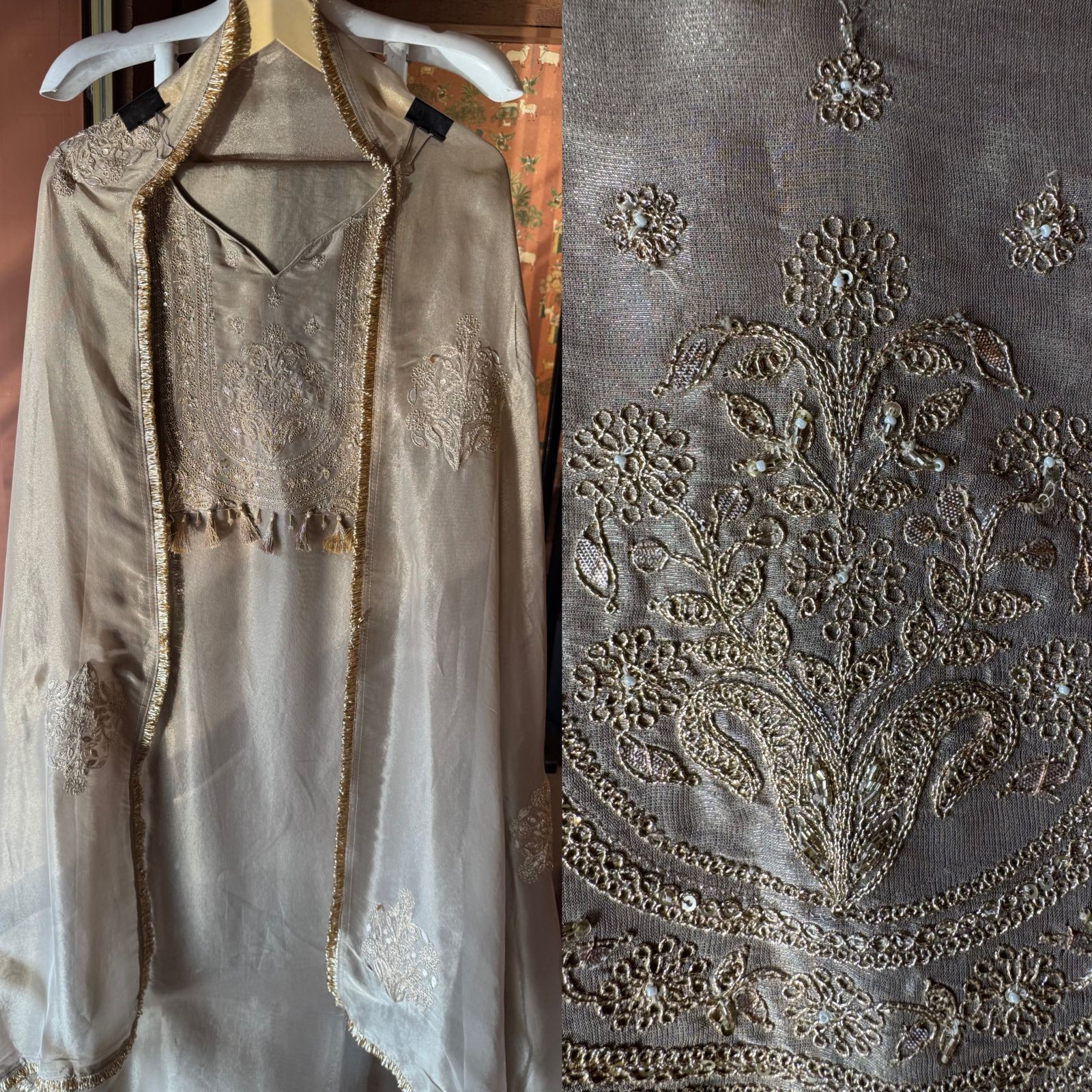 Shimmer organza Unstitched Shirt
