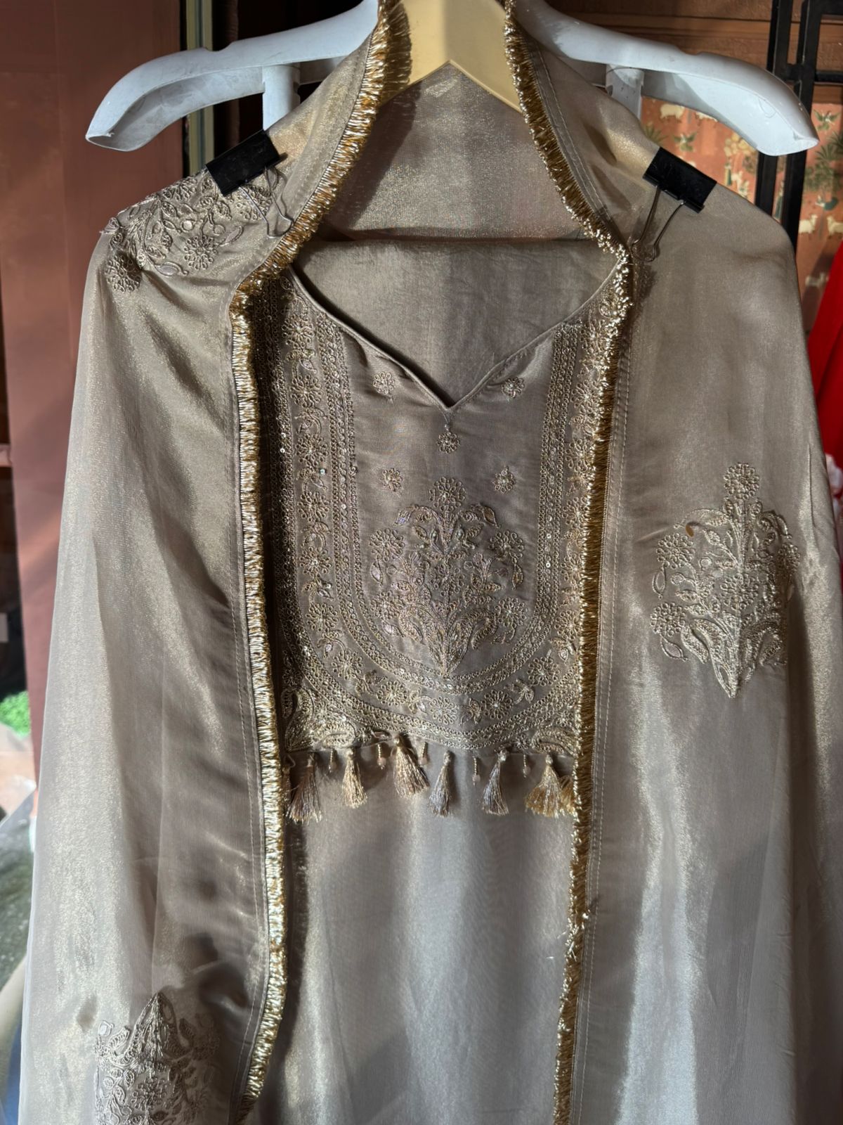 Shimmer organza Unstitched Shirt