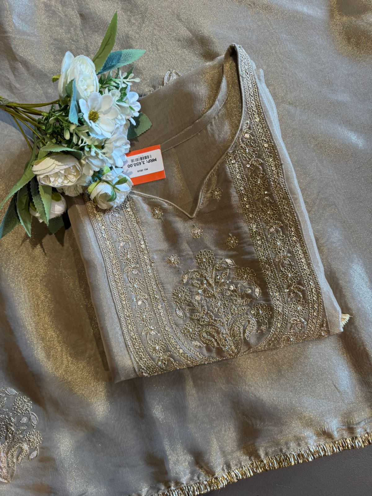 Shimmer organza Unstitched Shirt