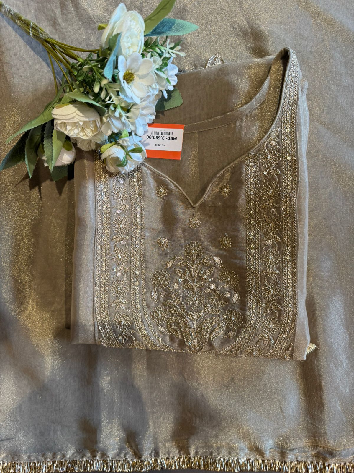 Shimmer organza Unstitched Shirt
