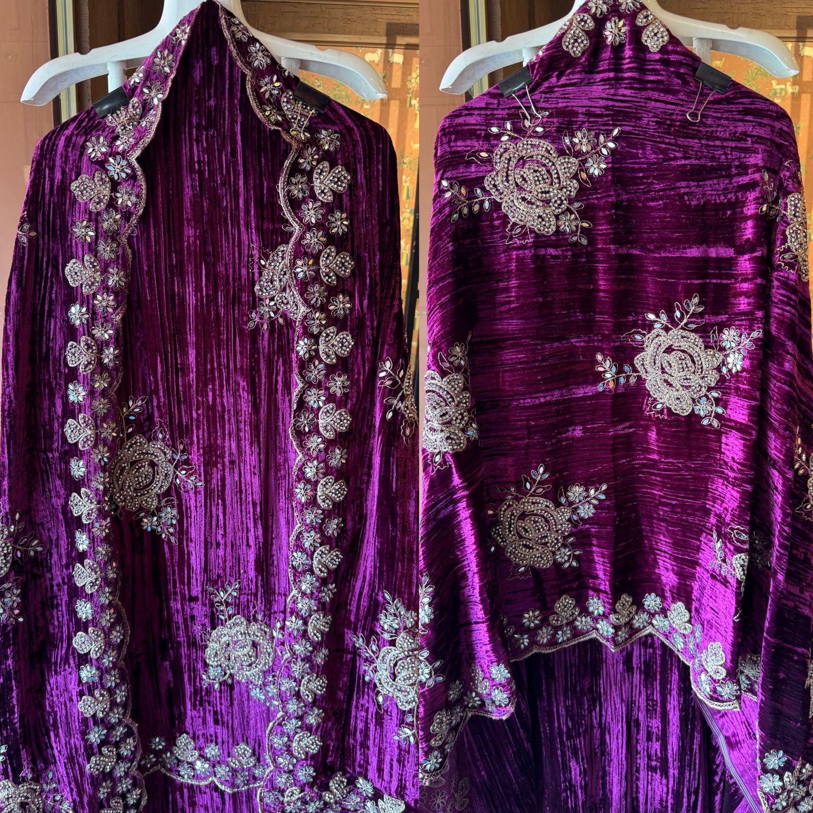 Crushed velvet unstitched Suits