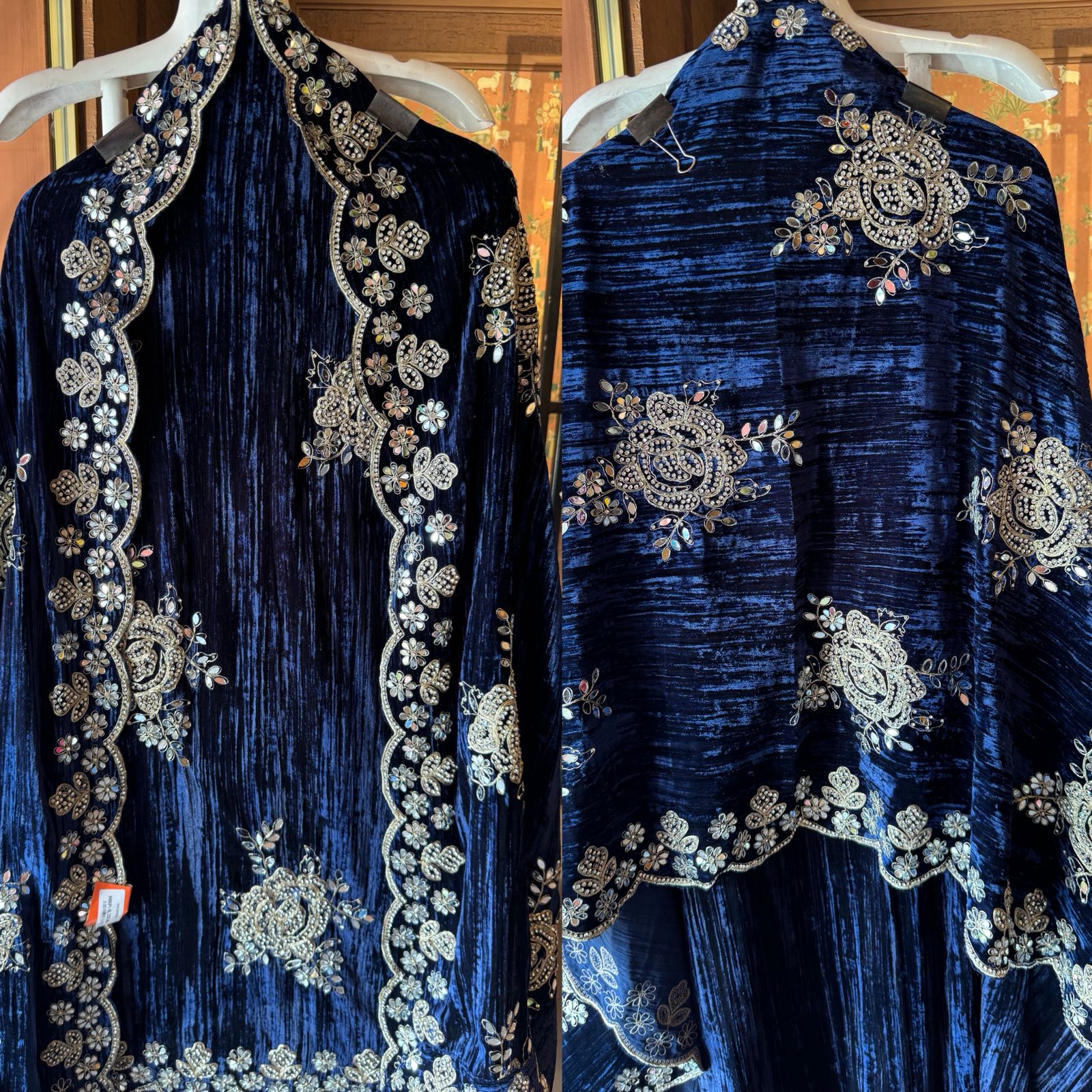 Crushed velvet unstitched Suits