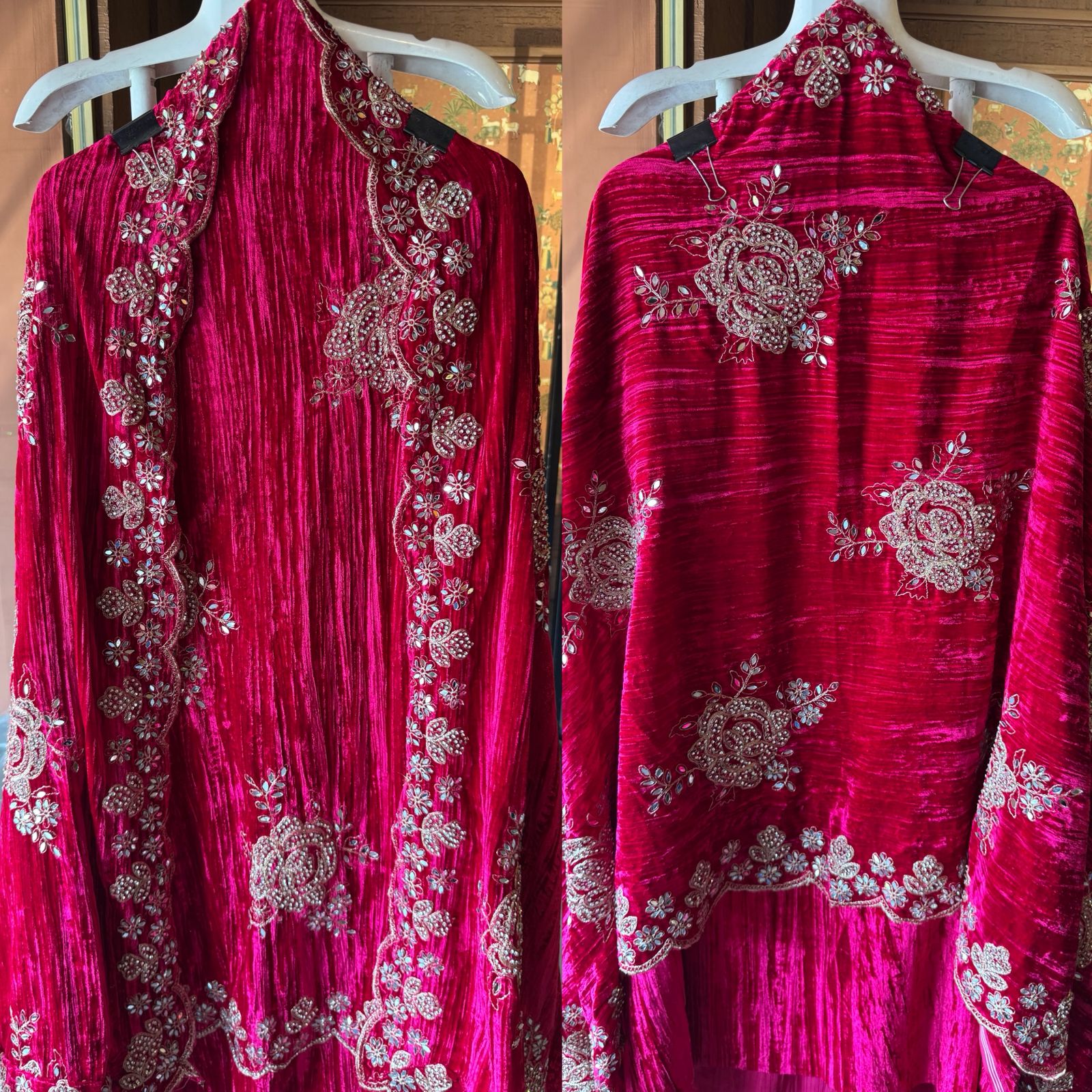 Crushed velvet unstitched Suits