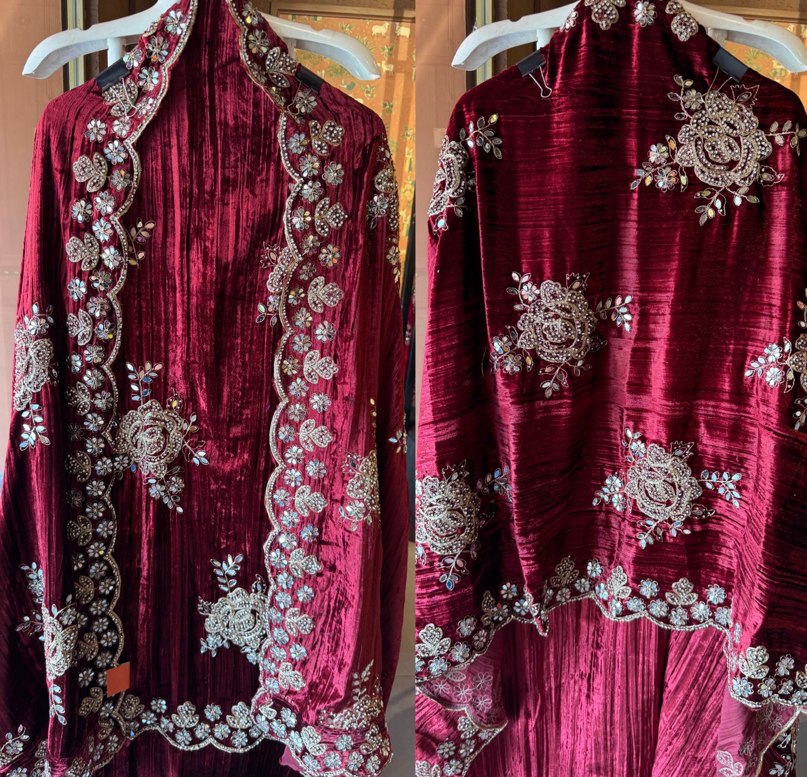 Crushed velvet unstitched Suits