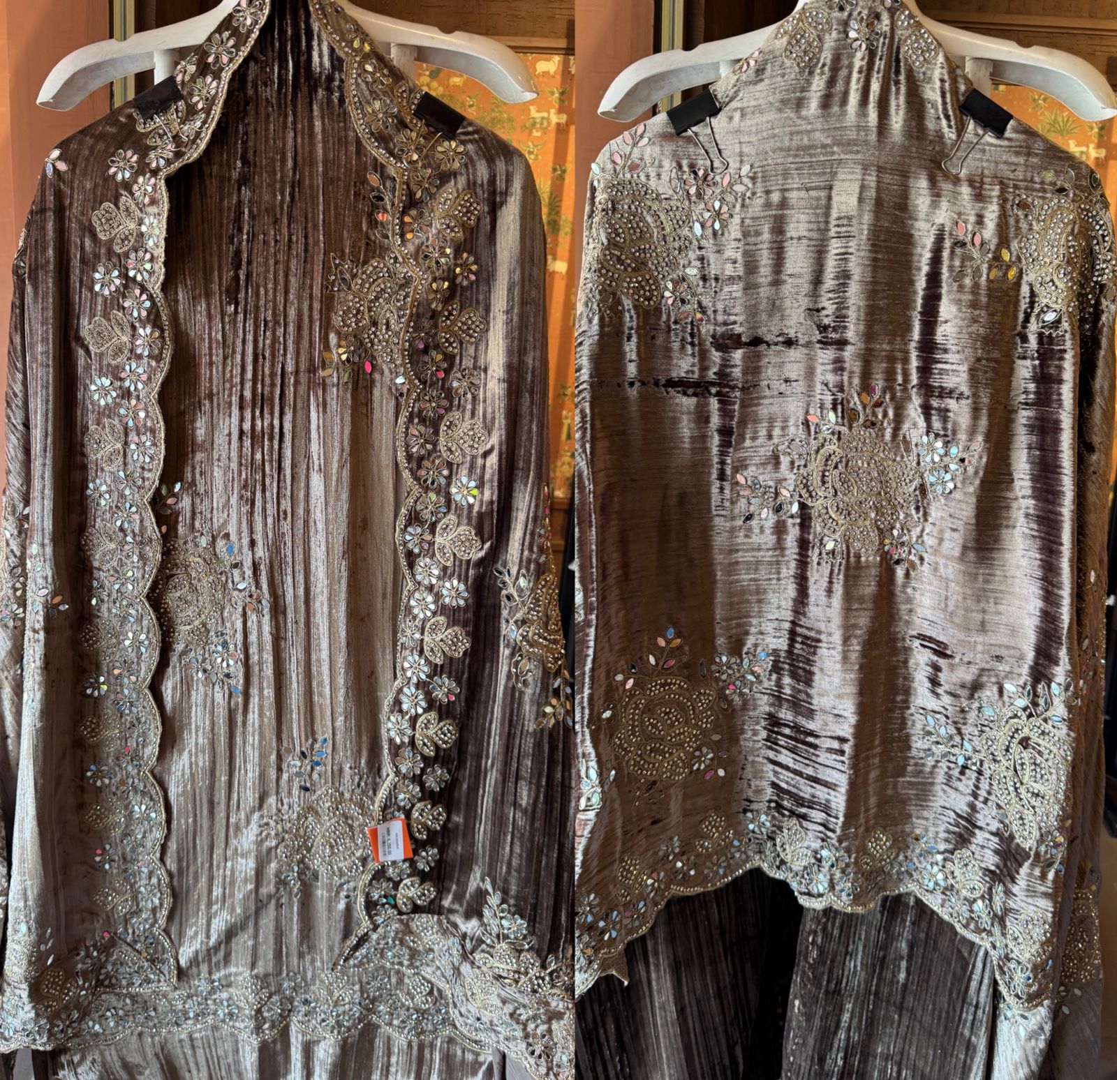 Crushed velvet unstitched Suits