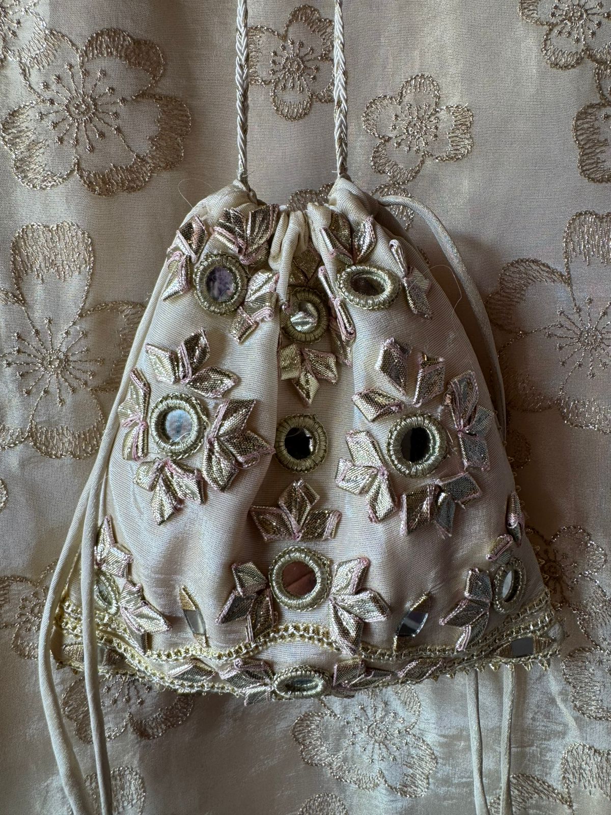 Ivory Embroidered Kaftan Set