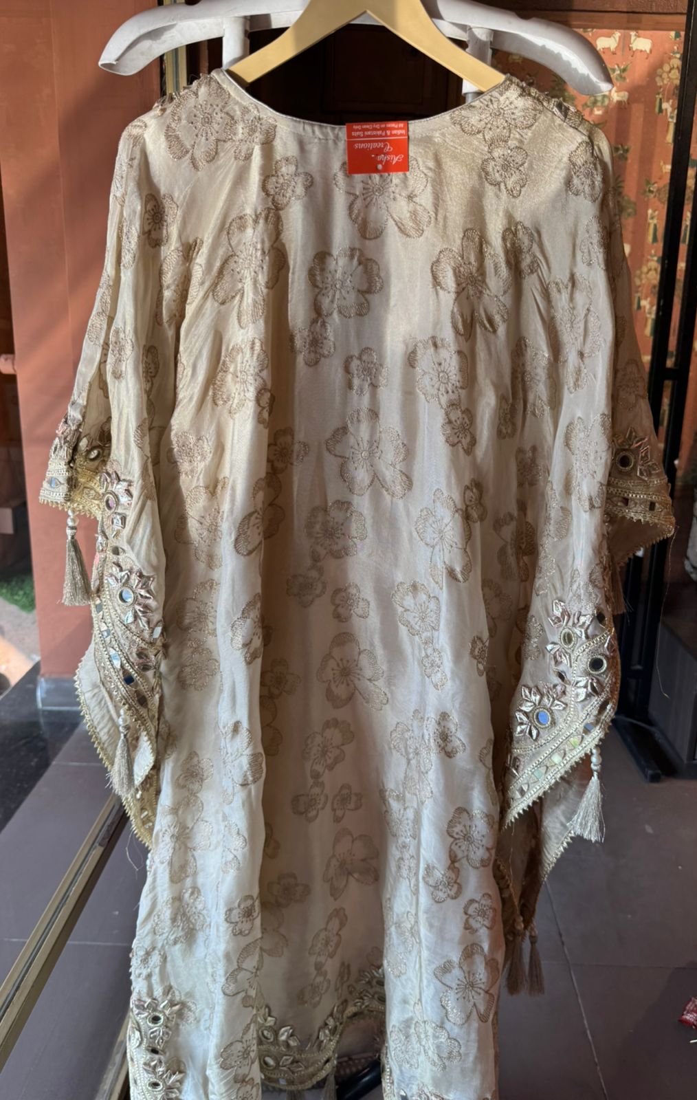 Ivory Embroidered Kaftan Set