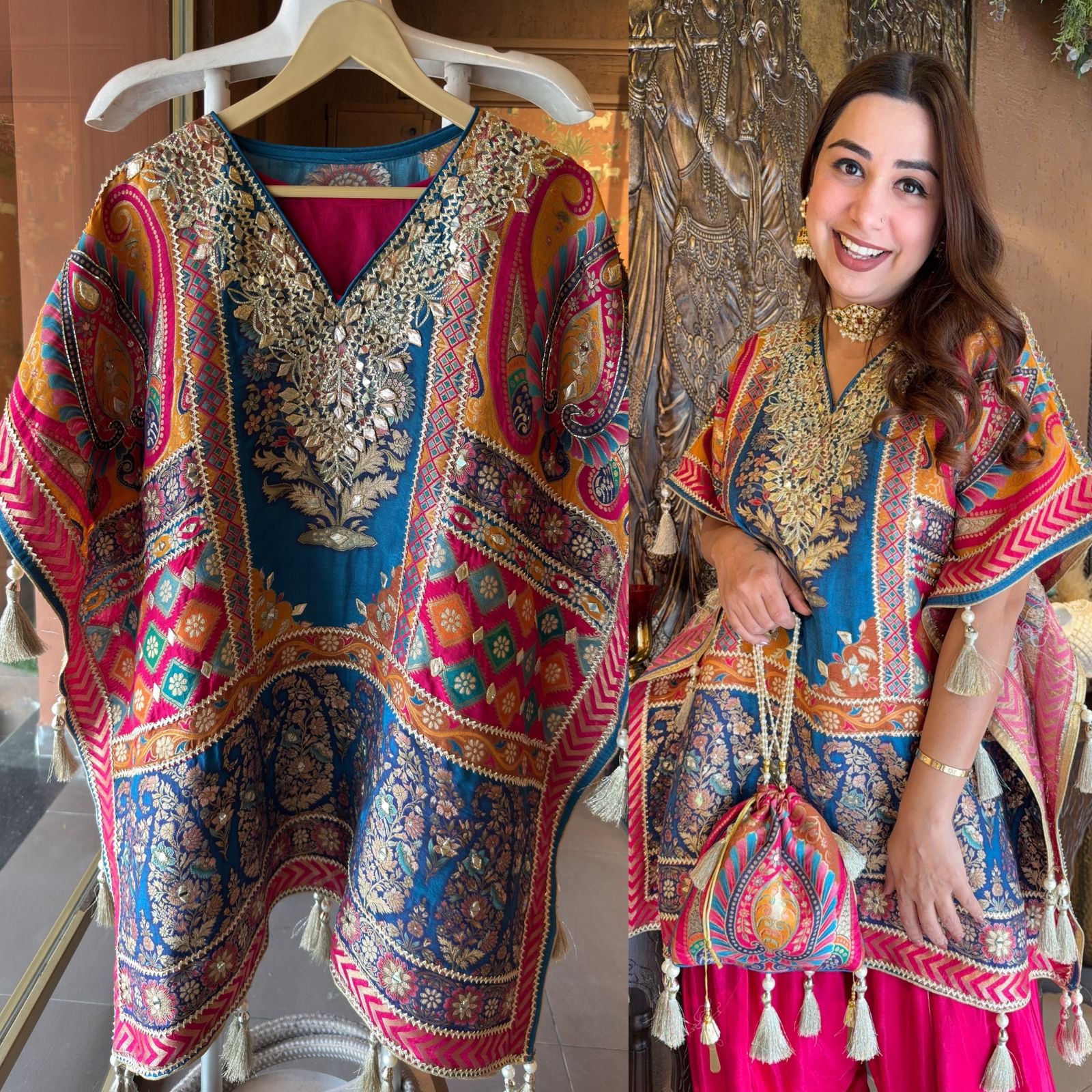 New short stitched Kaaftan set