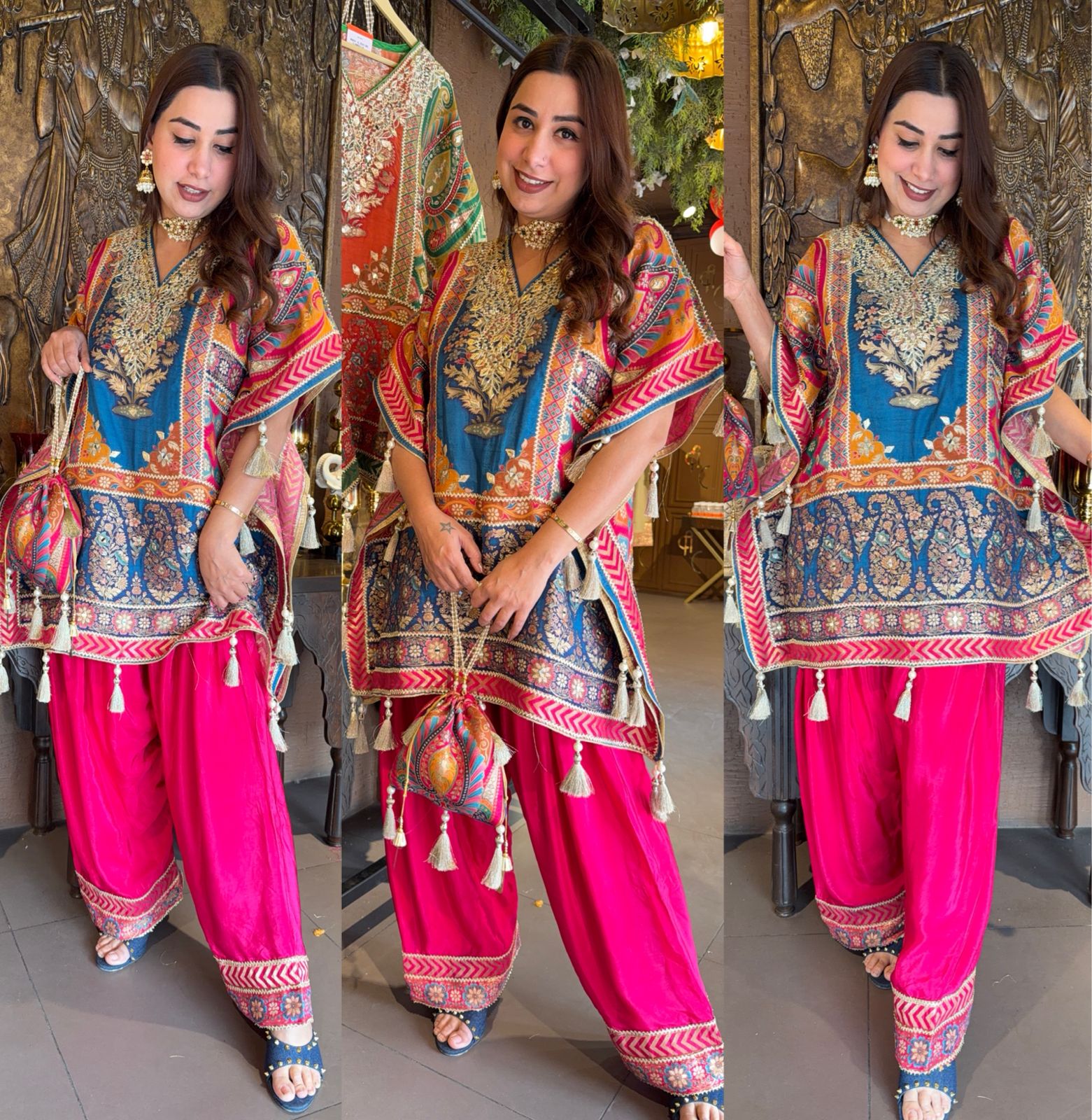 New short stitched Kaaftan set