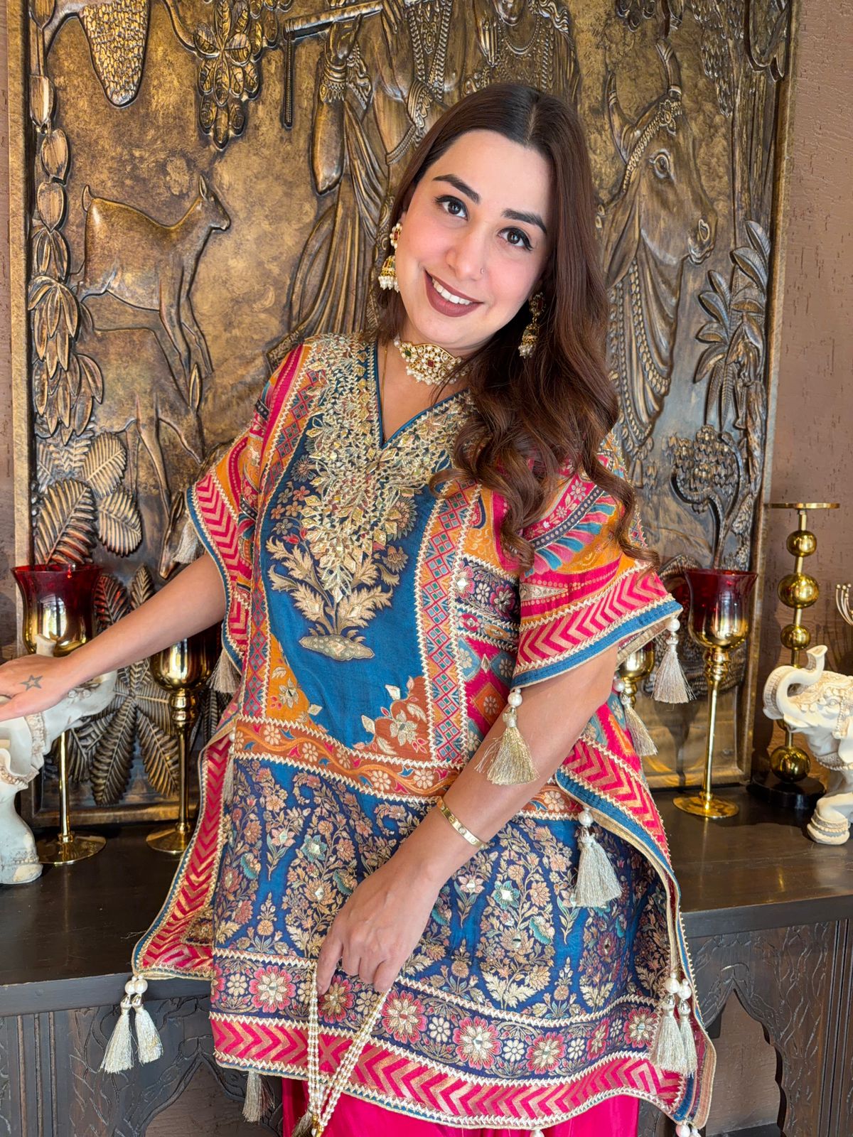 New short stitched Kaaftan set