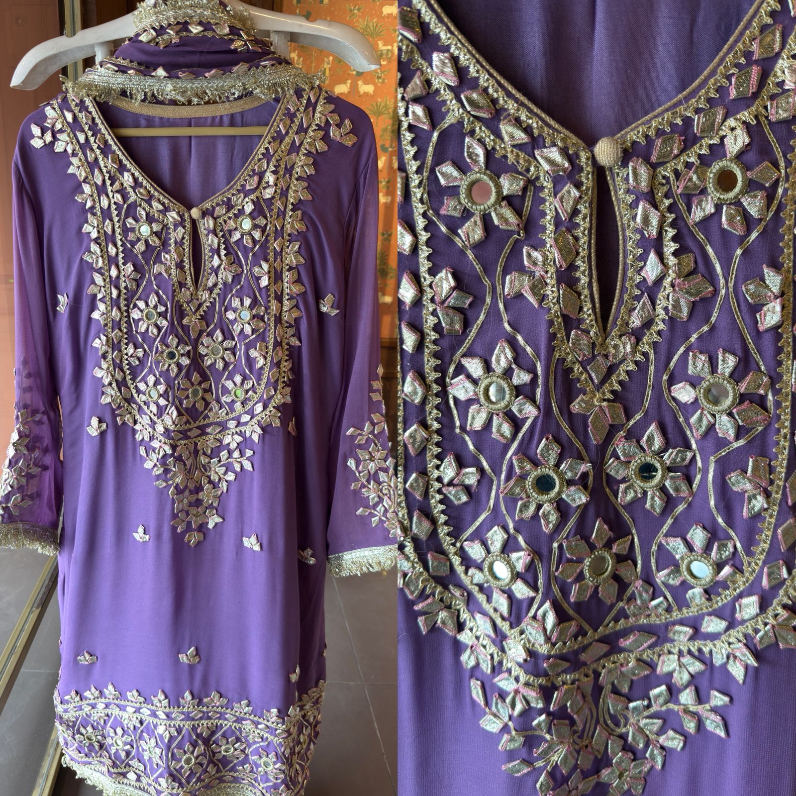 Embellished Georgette Sharara Set