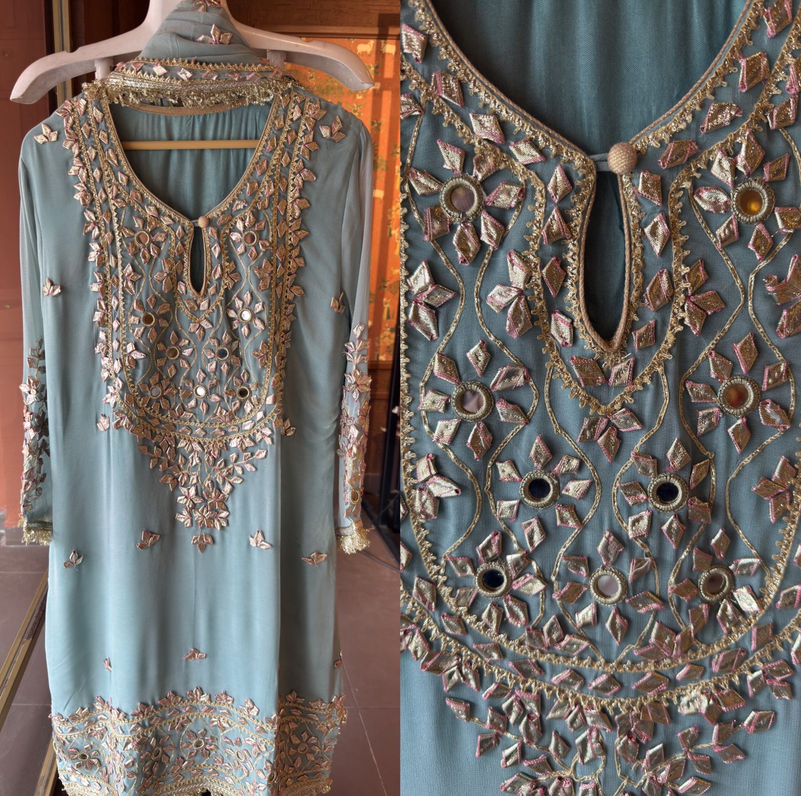 Embellished Georgette Sharara Set