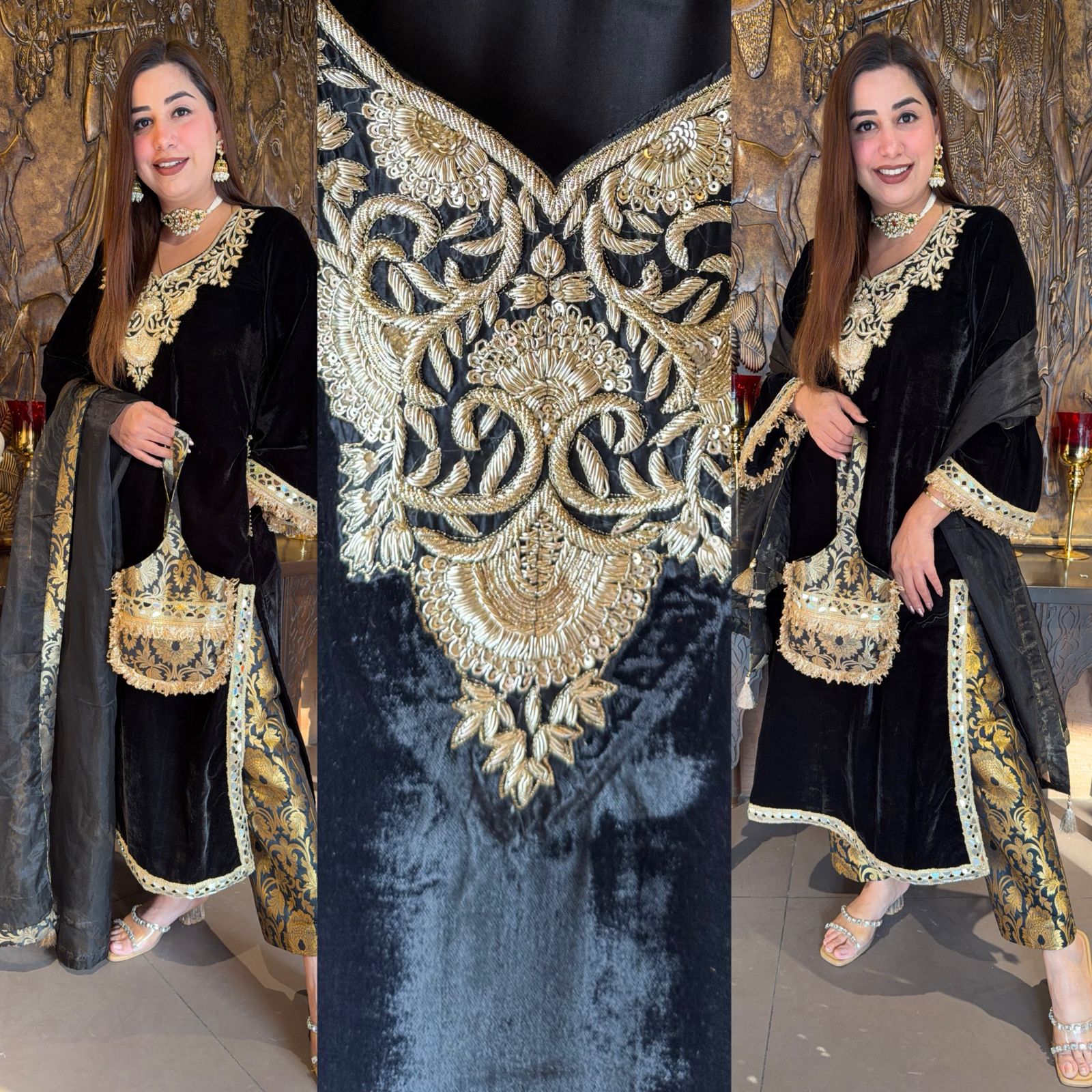 Traditional Indian Velvet kurta set