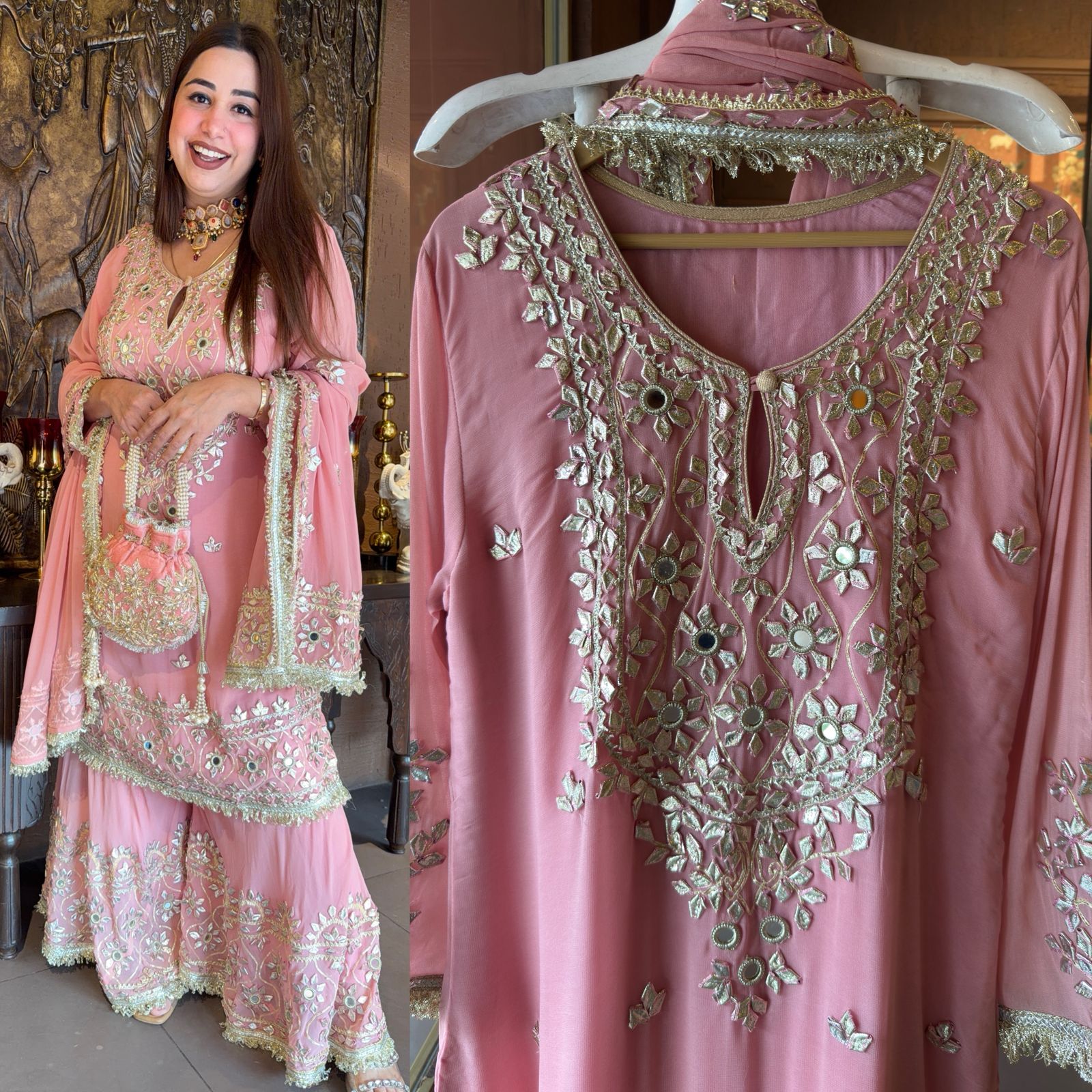 Embellished Georgette Sharara Set